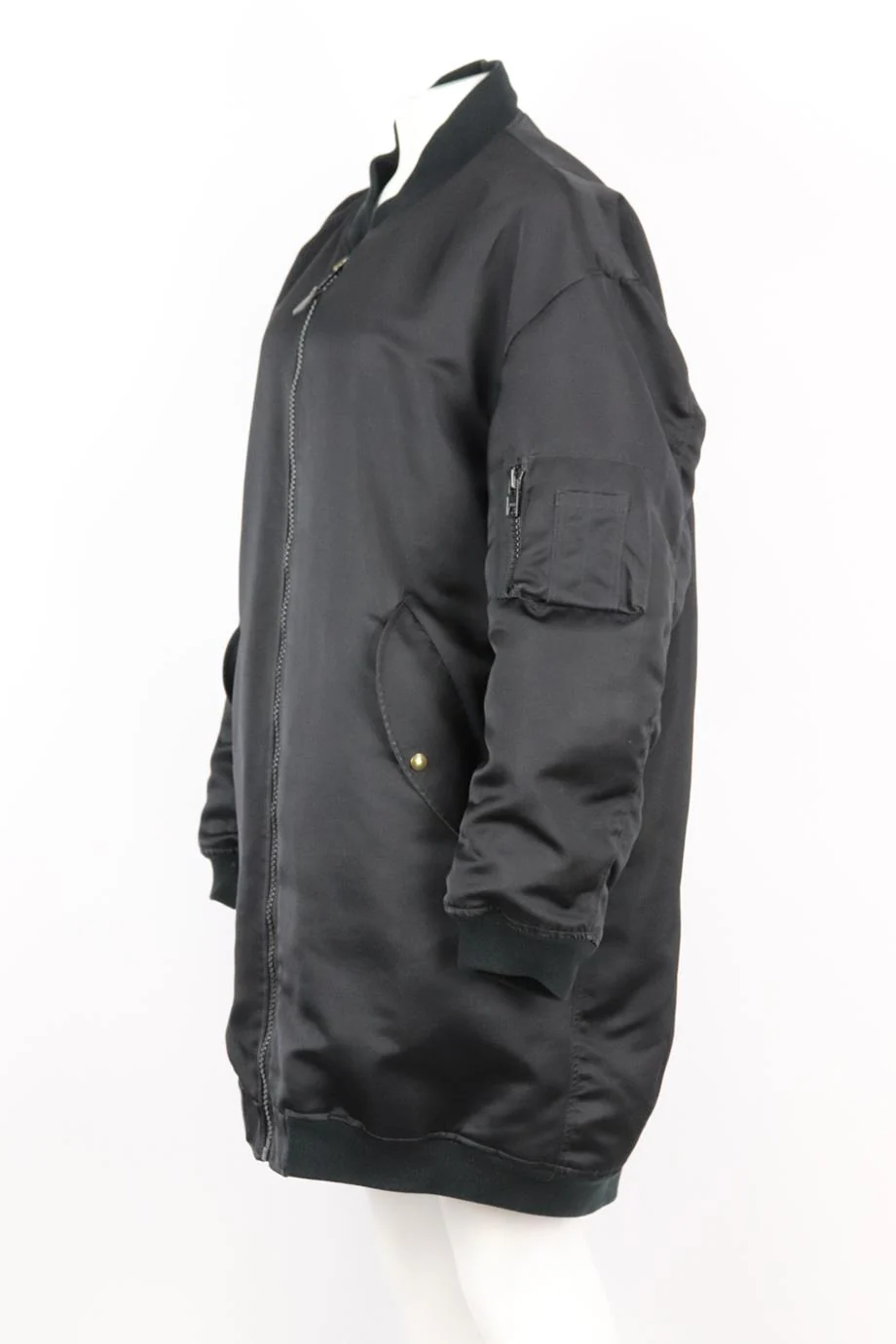 FAITH CONNEXION OVERSIZED REVERSIBLE FAUX SHEARLING AND SATIN COAT XSMALL - Image 3