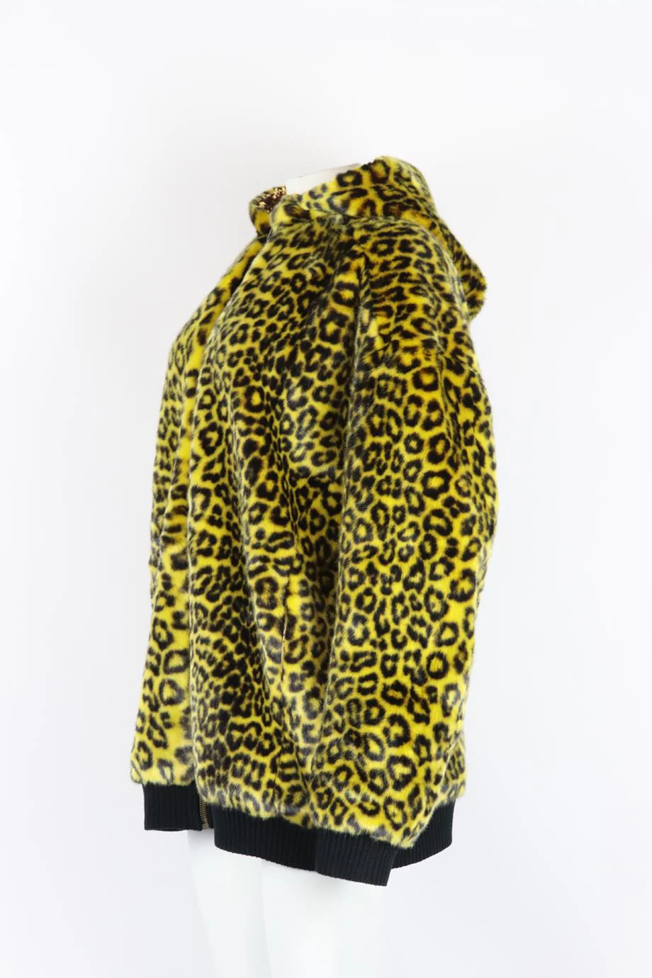 FAITH CONNEXION OVERSIZED SEQUIN LINED LEOPARD PRINT FAUX FUR JACKET SMALL - Image 3