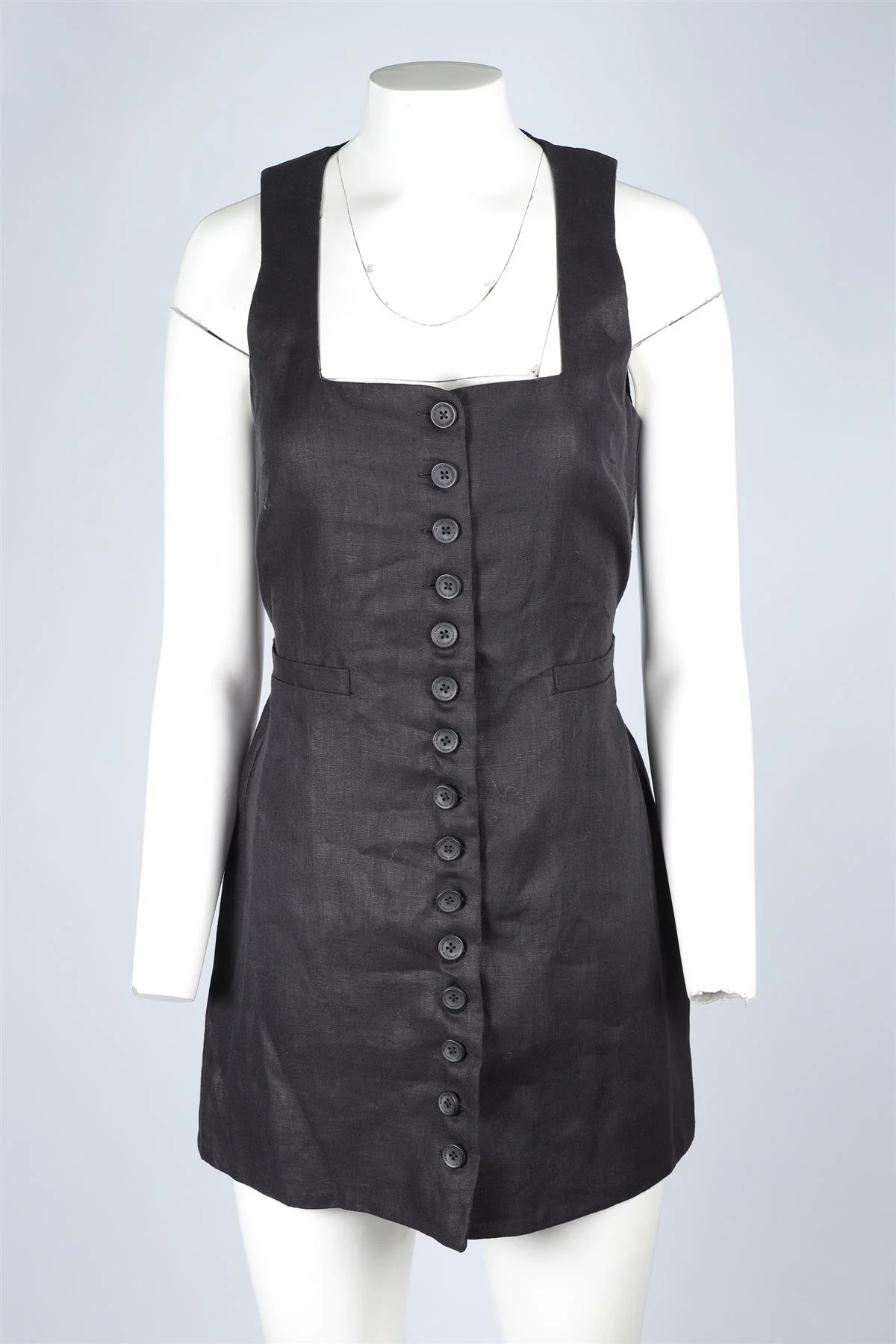 FAITHFUL THE BRAND BLACK LINEN DRESS UK 8 - Image 2