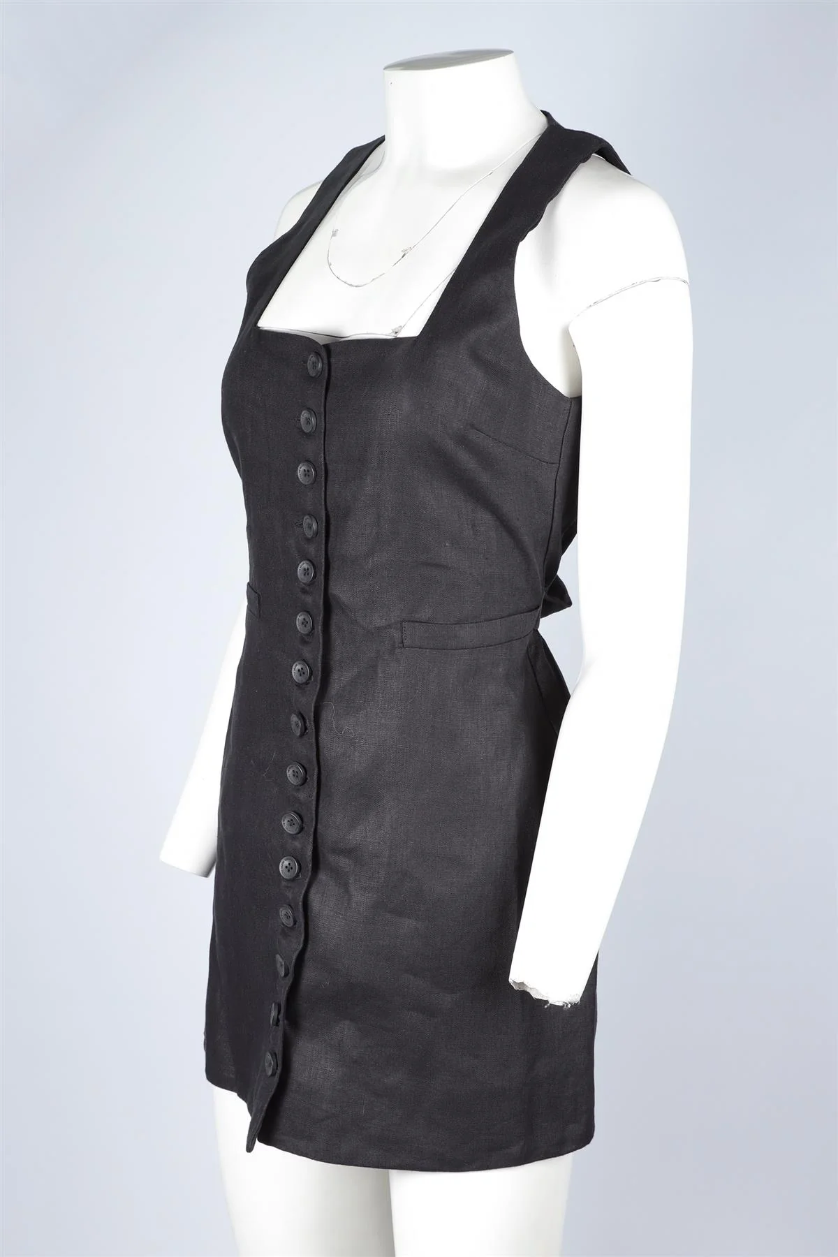 FAITHFUL THE BRAND BLACK LINEN DRESS UK 8 - Image 3