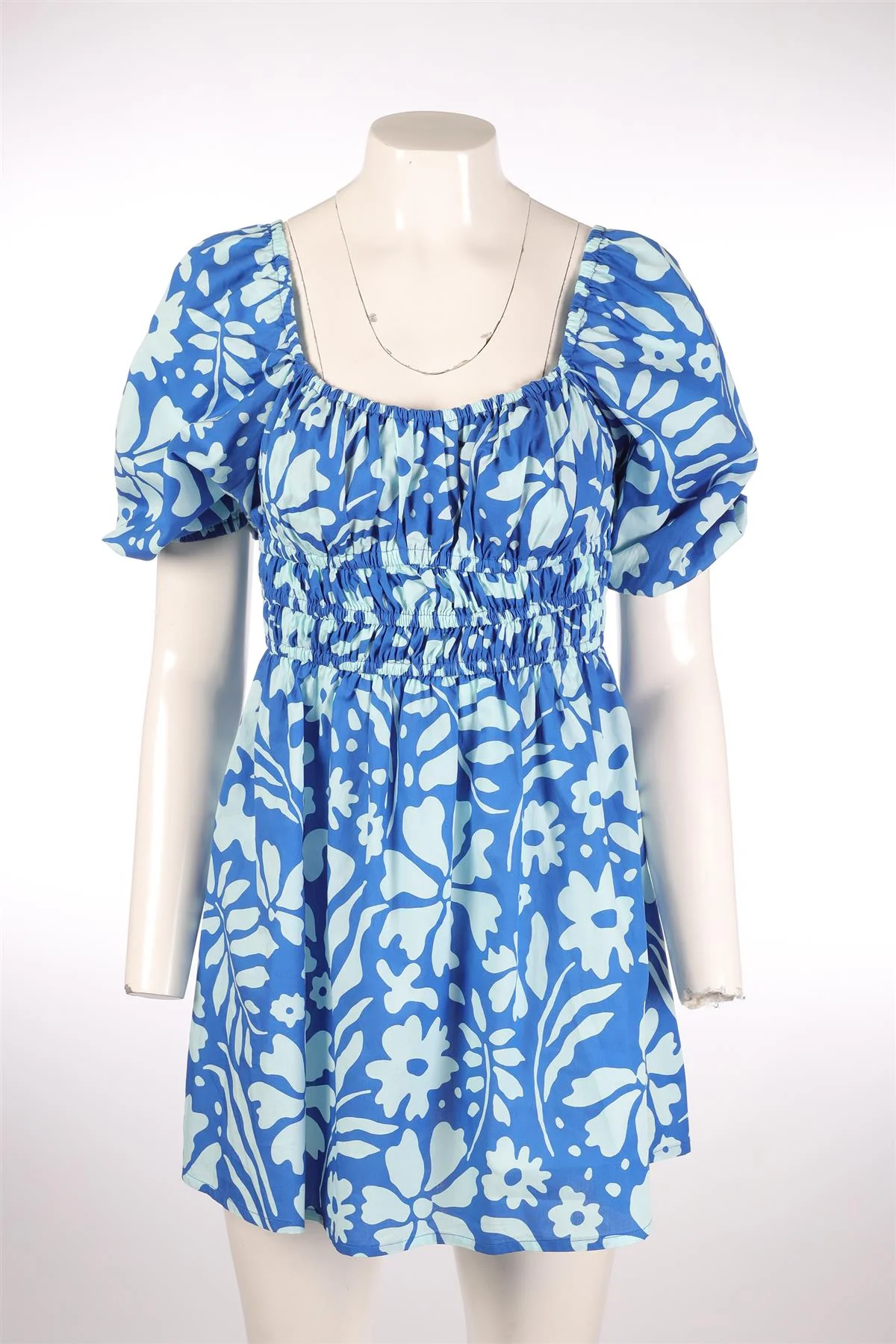 FAITHFUL THE BRAND BLUE COTTON MINI DRESS MEDIUM - Image 2