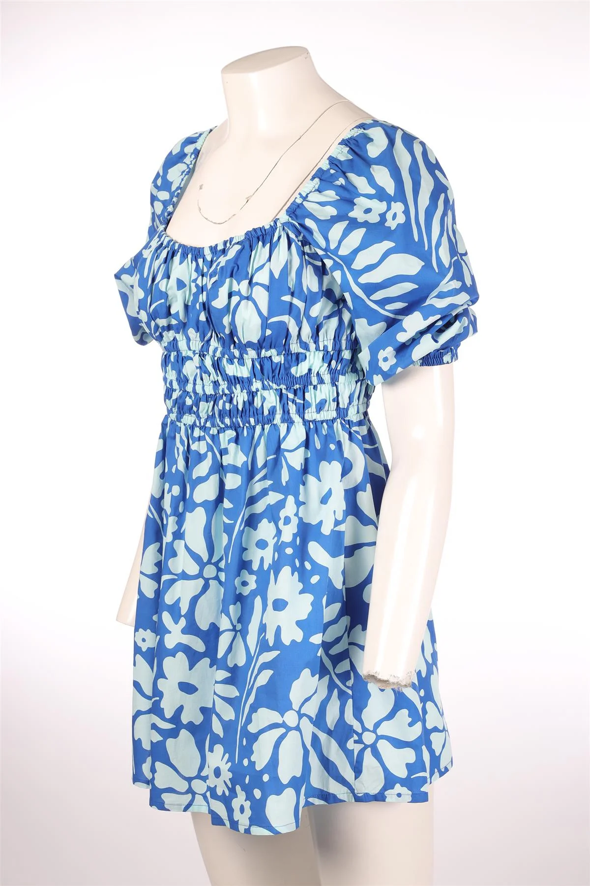 FAITHFUL THE BRAND BLUE COTTON MINI DRESS MEDIUM - Image 3