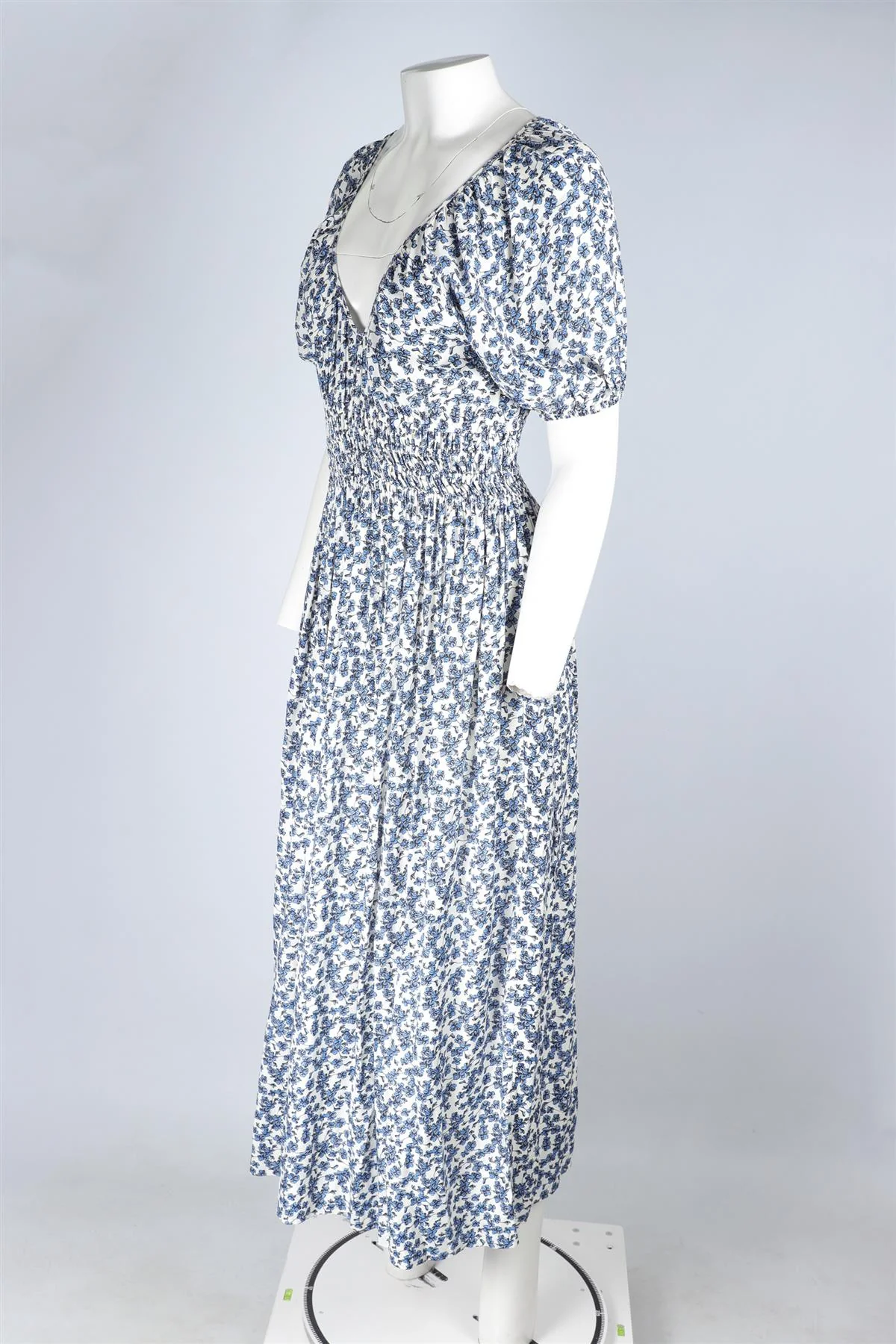 FAITHFUL THE BRAND BLUE RAYON MAXI DRESS UK 8 - Image 3