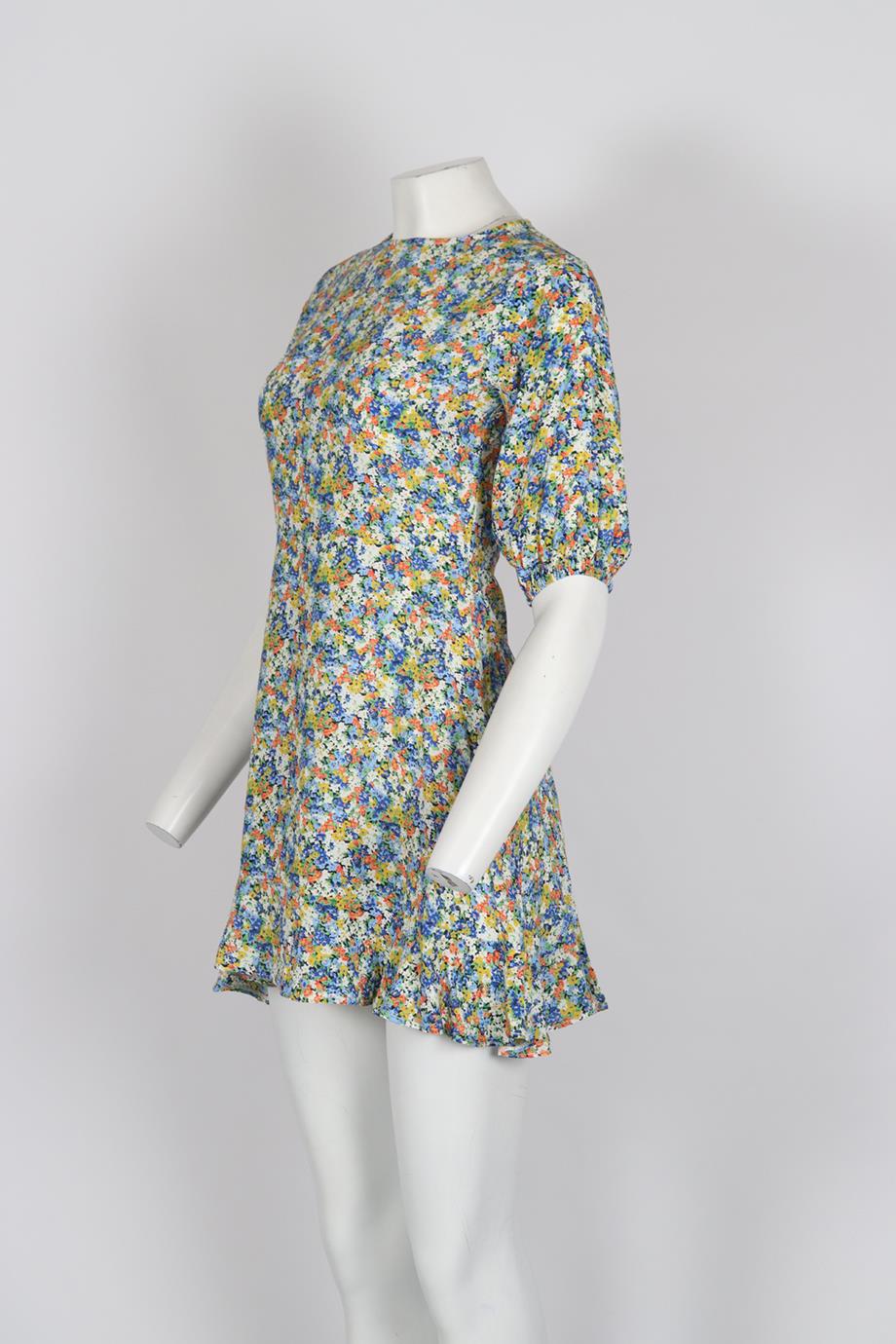 FAITHFUL THE BRAND FLORAL PRINT CREPE MINI DRESS UK 6 - Image 3