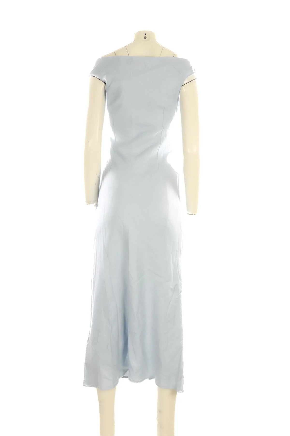 FAITHFULL BLUE LINEN MAXI DRESS AU 8 UK 8 - Image 4