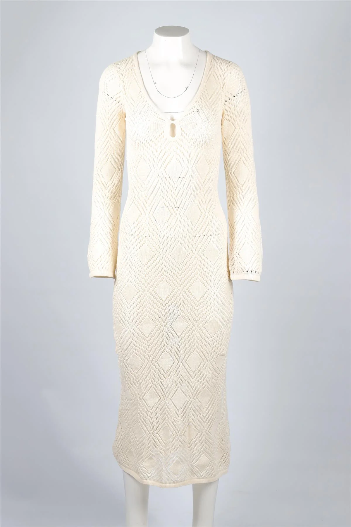 FAITHFULL THE BRAND BEIGE KNIT MAXI DRESS XSMALL - Image 2