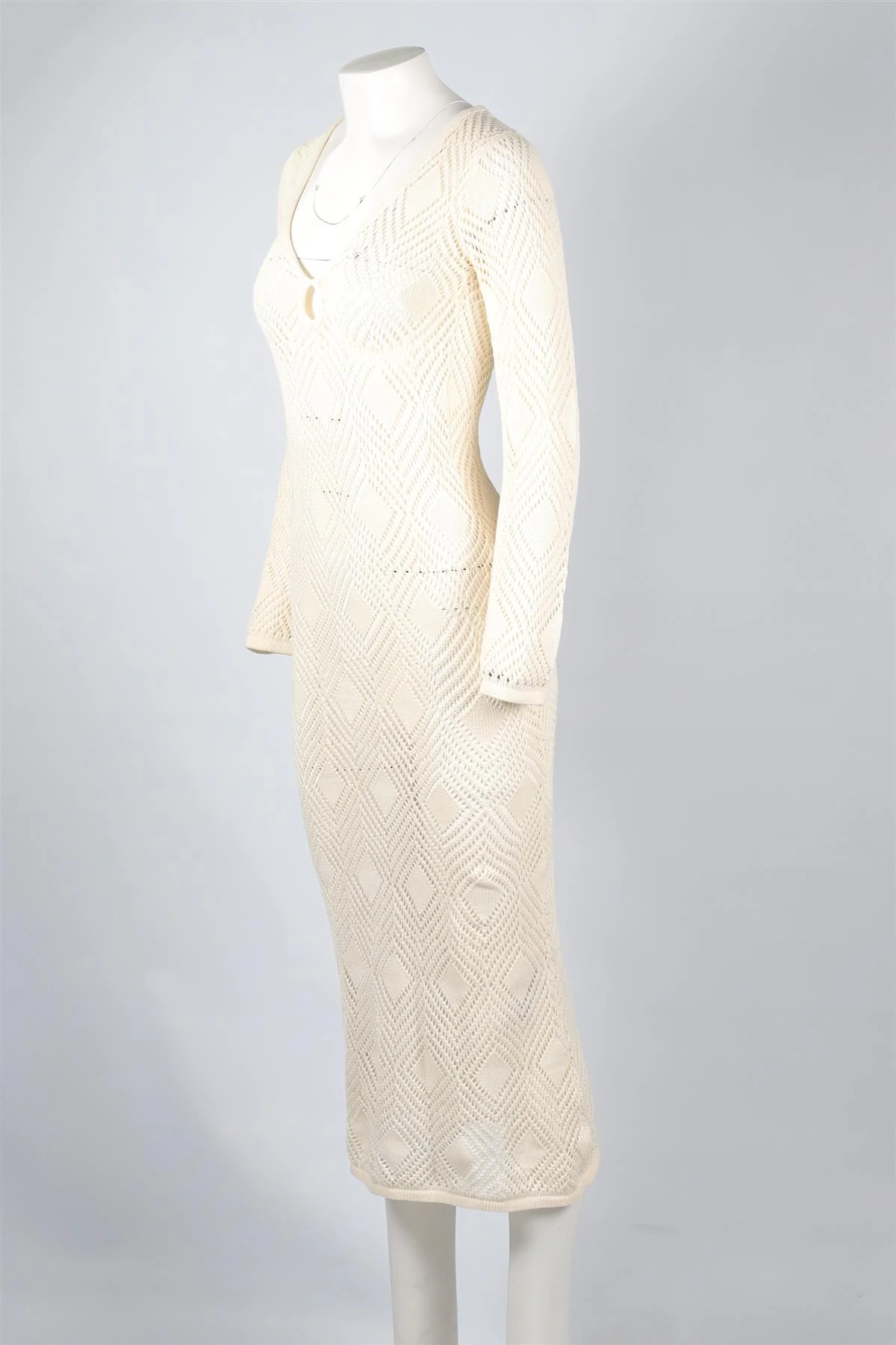 FAITHFULL THE BRAND BEIGE KNIT MAXI DRESS XSMALL - Image 3