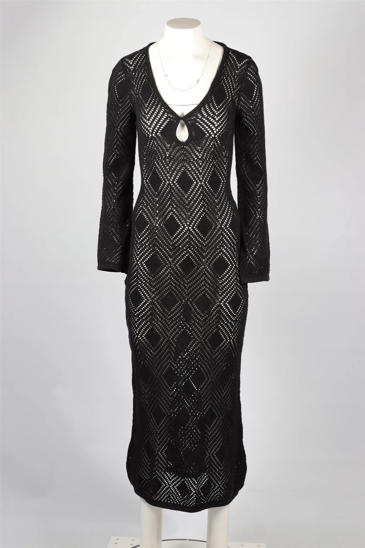 FAITHFULL THE BRAND BLACK KNIT MAXI DRESS US 4 UK 8 - Image 2