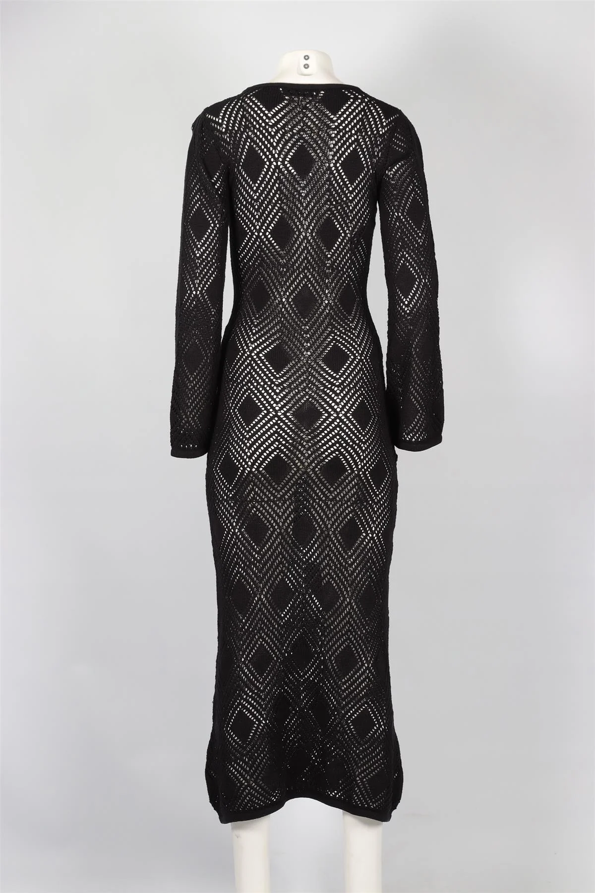 FAITHFULL THE BRAND BLACK KNIT MAXI DRESS US 4 UK 8 - Image 4