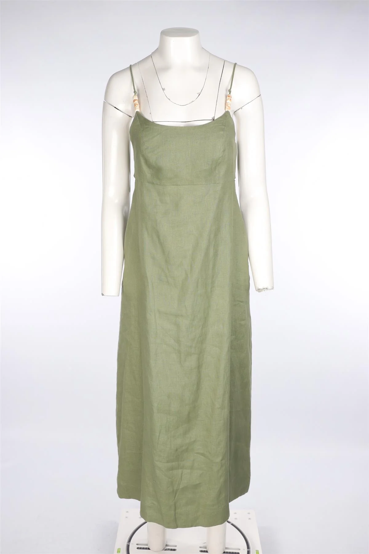 FAITHFULL THE BRAND GREEN LINEN MAXI DRESS LARGE - Image 2