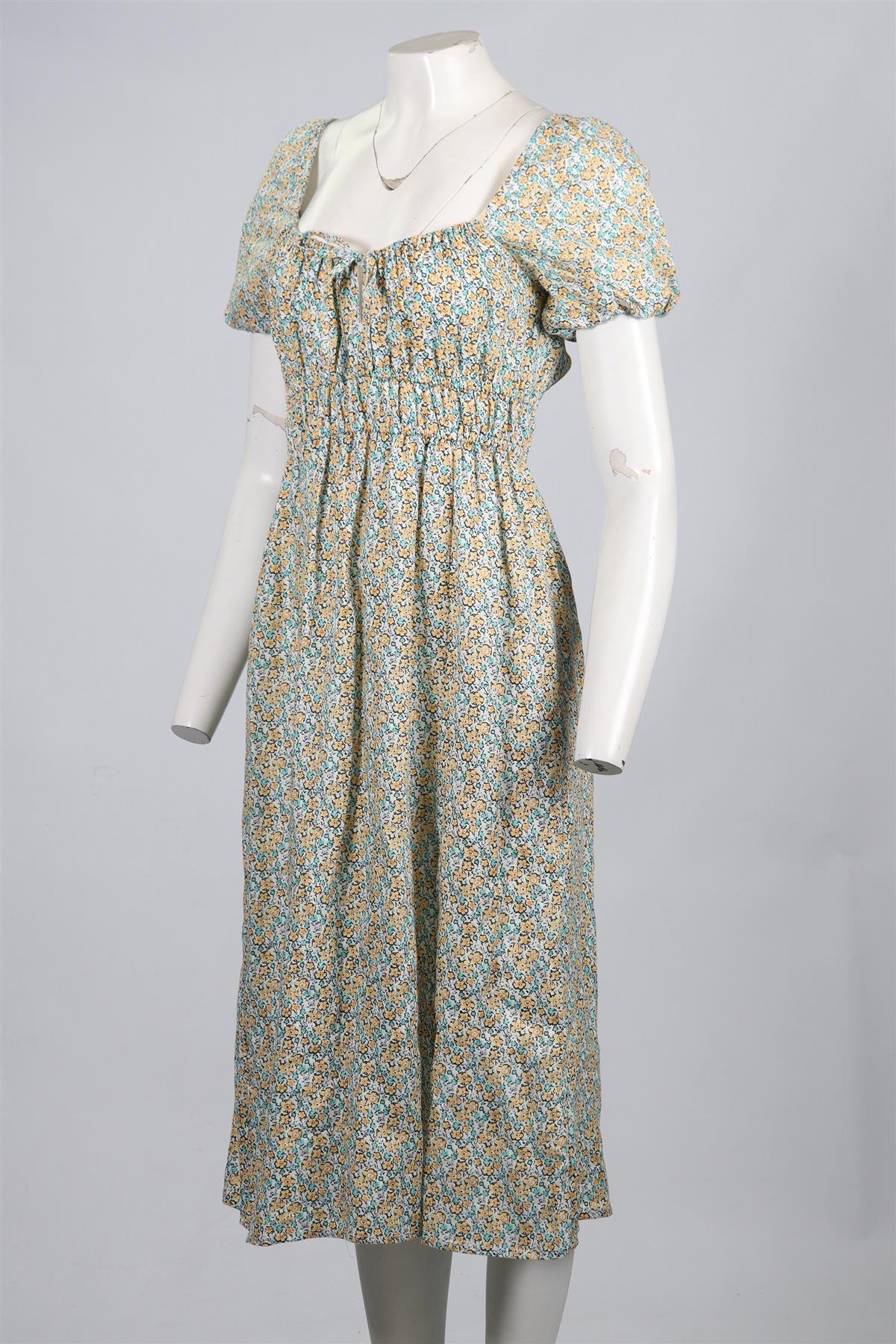 FAITHFULL THE BRAND LINEN MIDI DRESS SMALL - Image 3