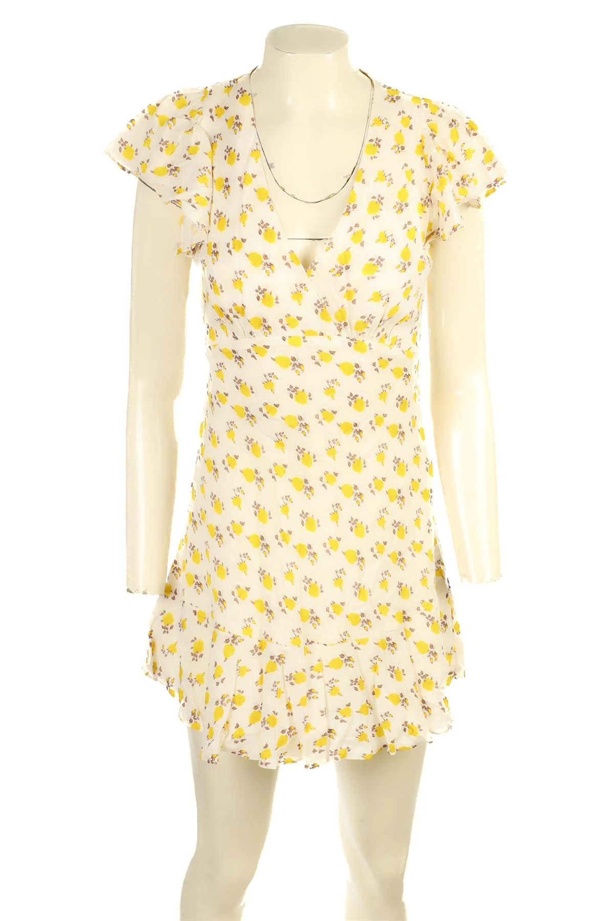 FAITHFULL YELLOW SATIN MINI DRESS AU 8 UK 8 - Image 2