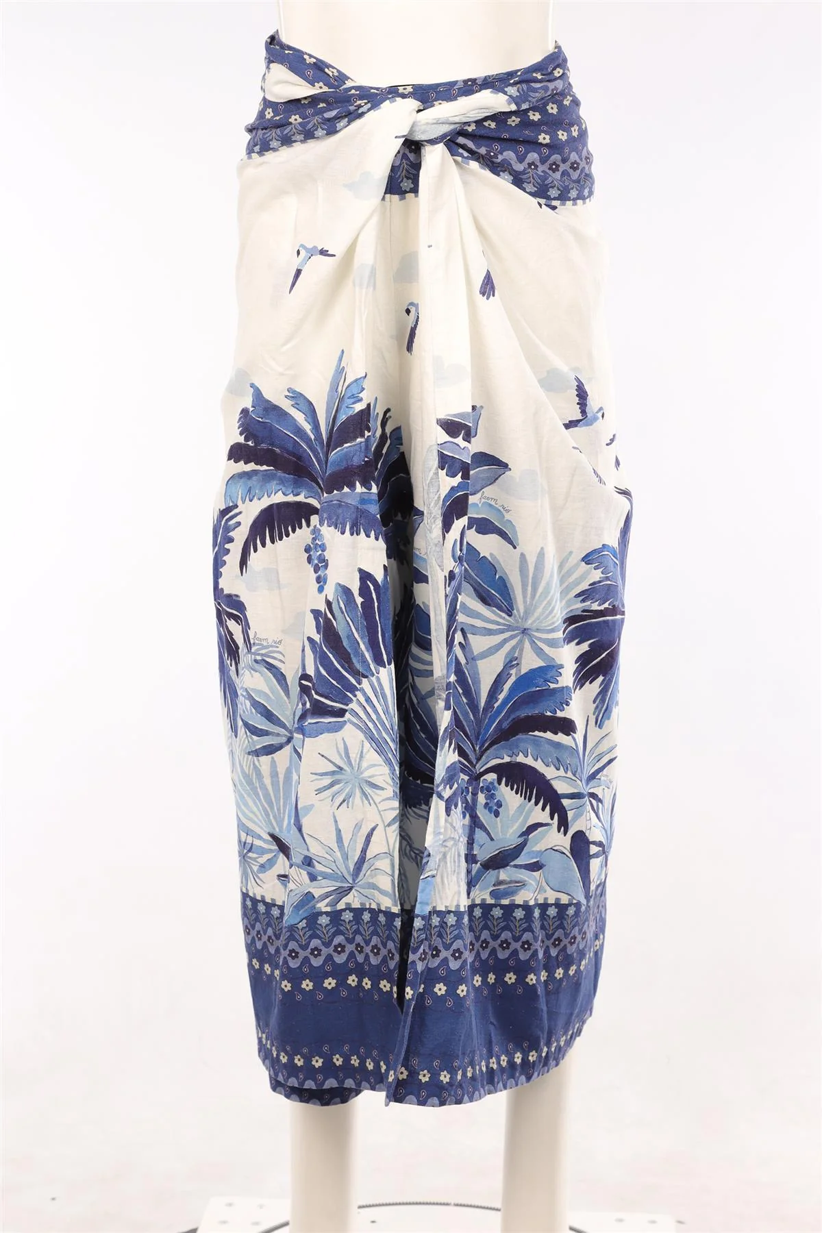 FARM RIO BLUE LINEN PANTS MEDIUM - Image 2
