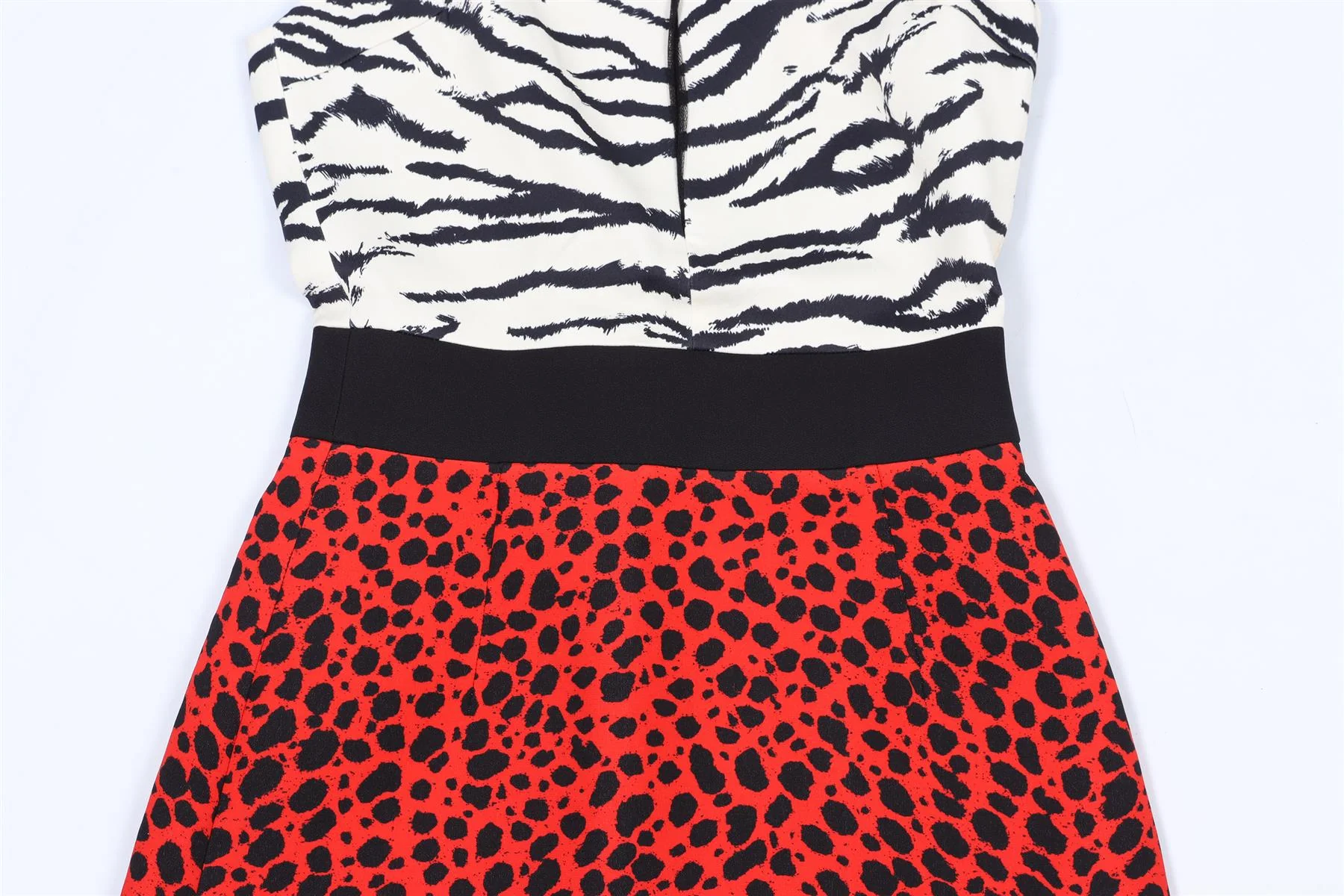 FAUSTO PUGLISI BLACK AND RED SILK BLEND MINI DRESS IT 38 UK 6 - Image 3
