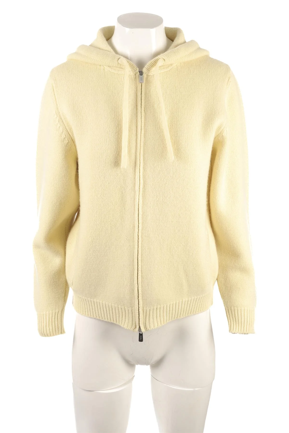 FEDELI YELLOW CASHMERE HOODIE IT 46 UK 14 - Image 2