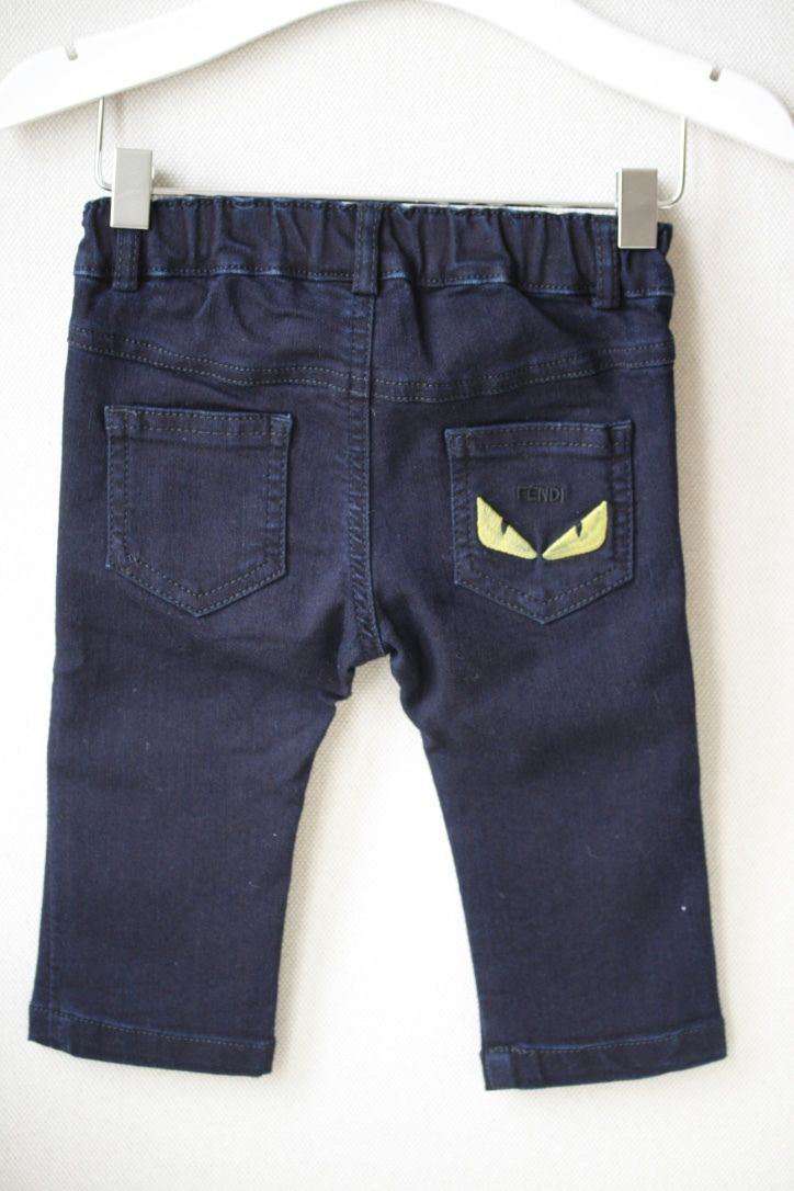 FENDI BABY DARK BLUE MONSTER JEANS 9 MONTHS - Image 4
