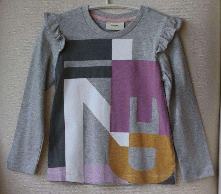 FENDI BABY GIRLS GREY LOGO TOP 3 YEARS - Image 2