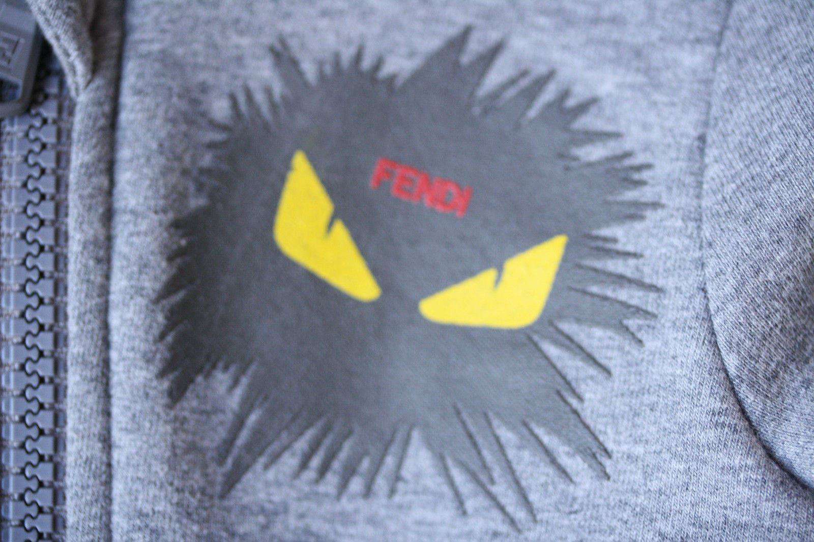FENDI BABY GREY MONSTER HOODED SWEATSHIRT 6 MONTHS - Image 4
