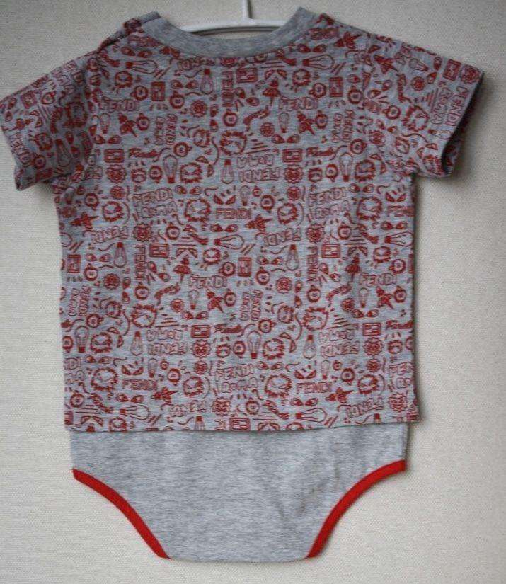 FENDI BABY GREY RED MONSTER ROMA SHORTIE 12 MONTHS - Image 2