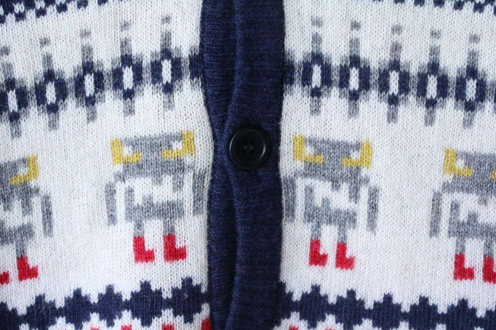 FENDI BABY MONSTER FAIRISLE CARDIGAN 24 MONTHS - Image 5