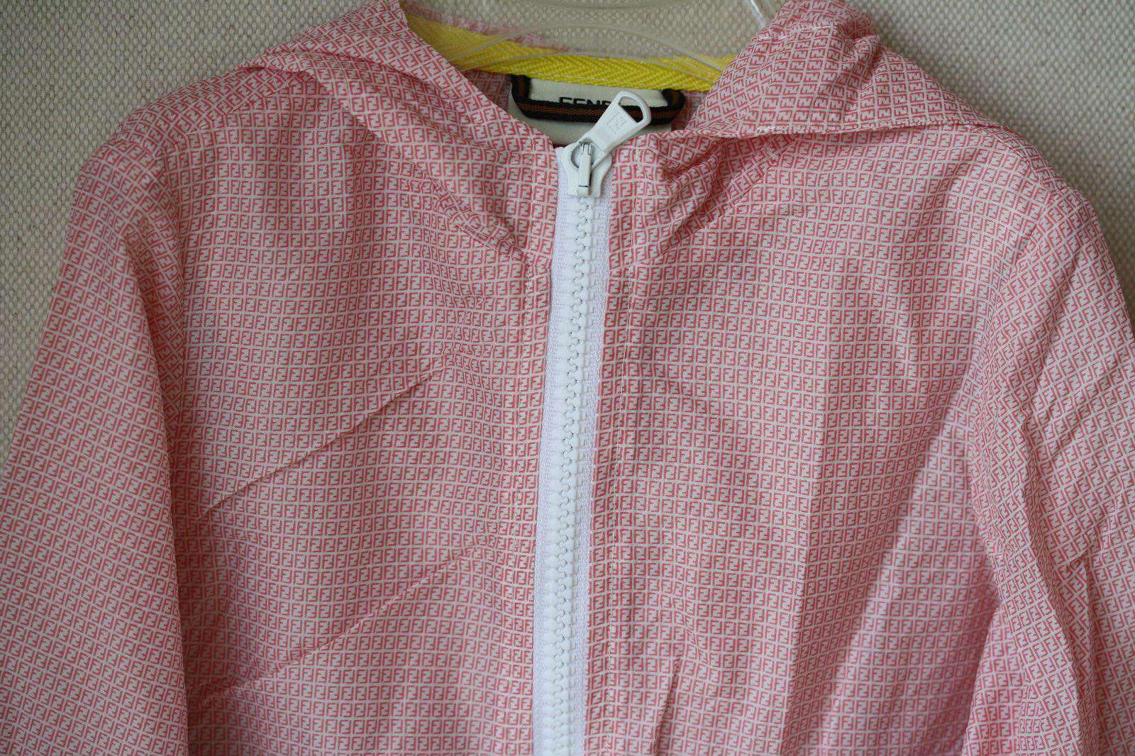 FENDI BABY PINK AND BLUE FF LOGO LIGHTWEIGHT JACKET 24 MONTHS - Image 3