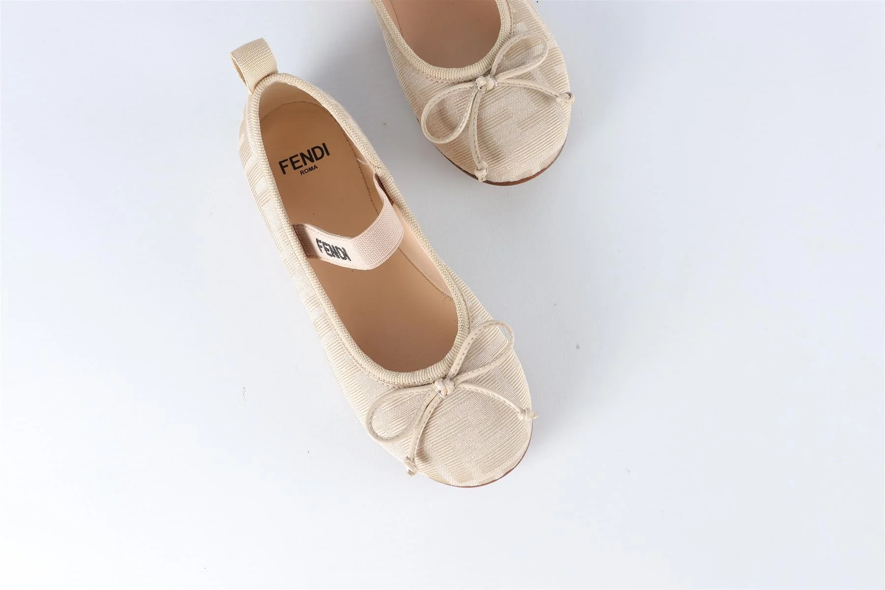 FENDI BEIGE KIDS GIRLS BALLET FLATS EU 28 UK 10 US 11 - Image 4