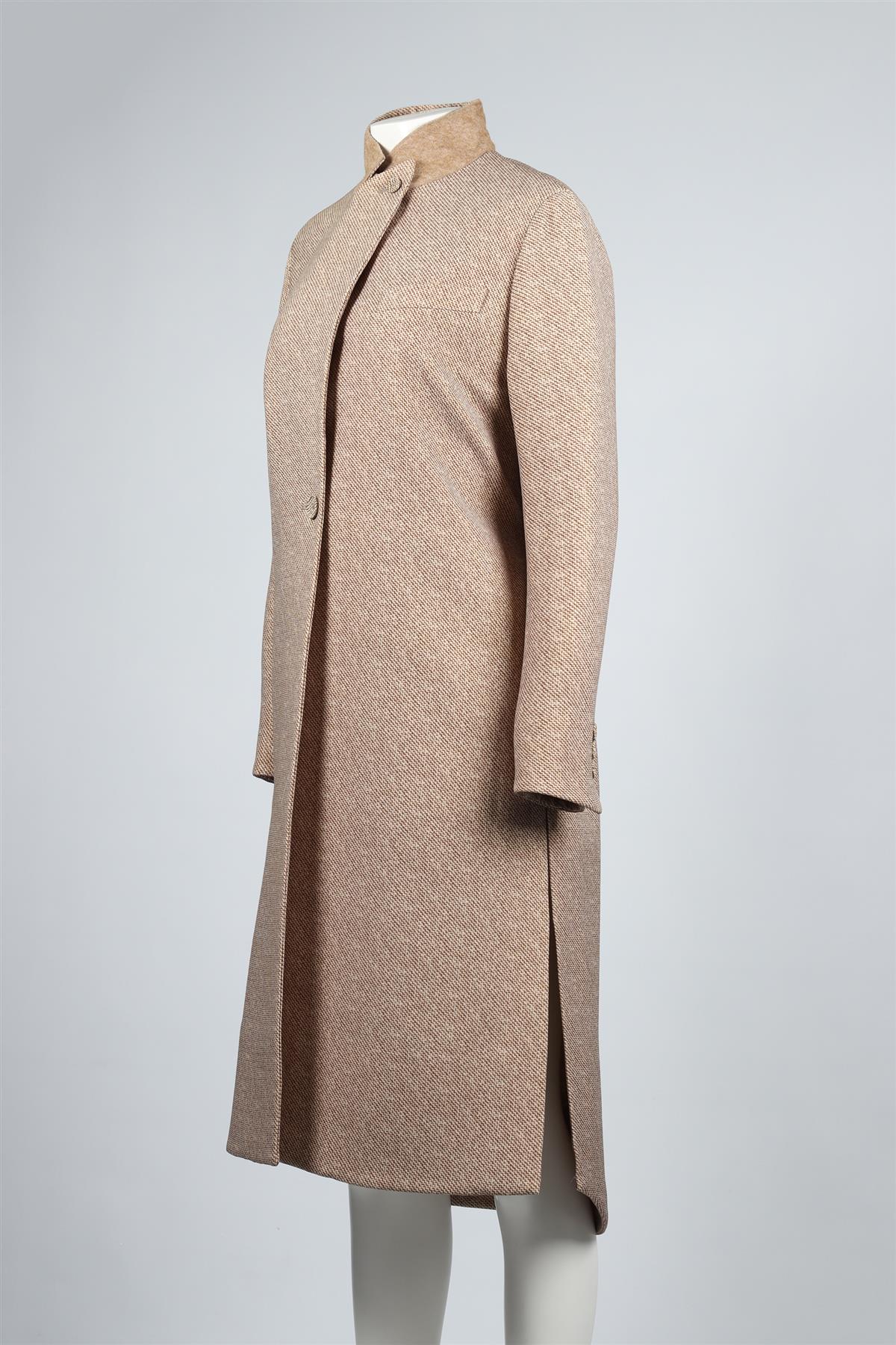 FENDI BEIGE WOOL BLEND COAT IT 42 UK 10 - Image 3