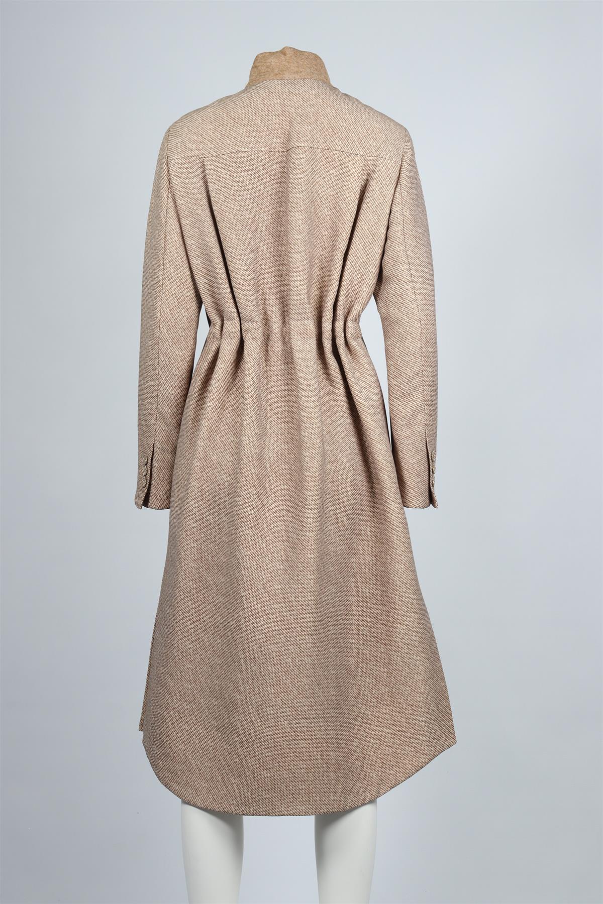 FENDI BEIGE WOOL BLEND COAT IT 42 UK 10 - Image 4