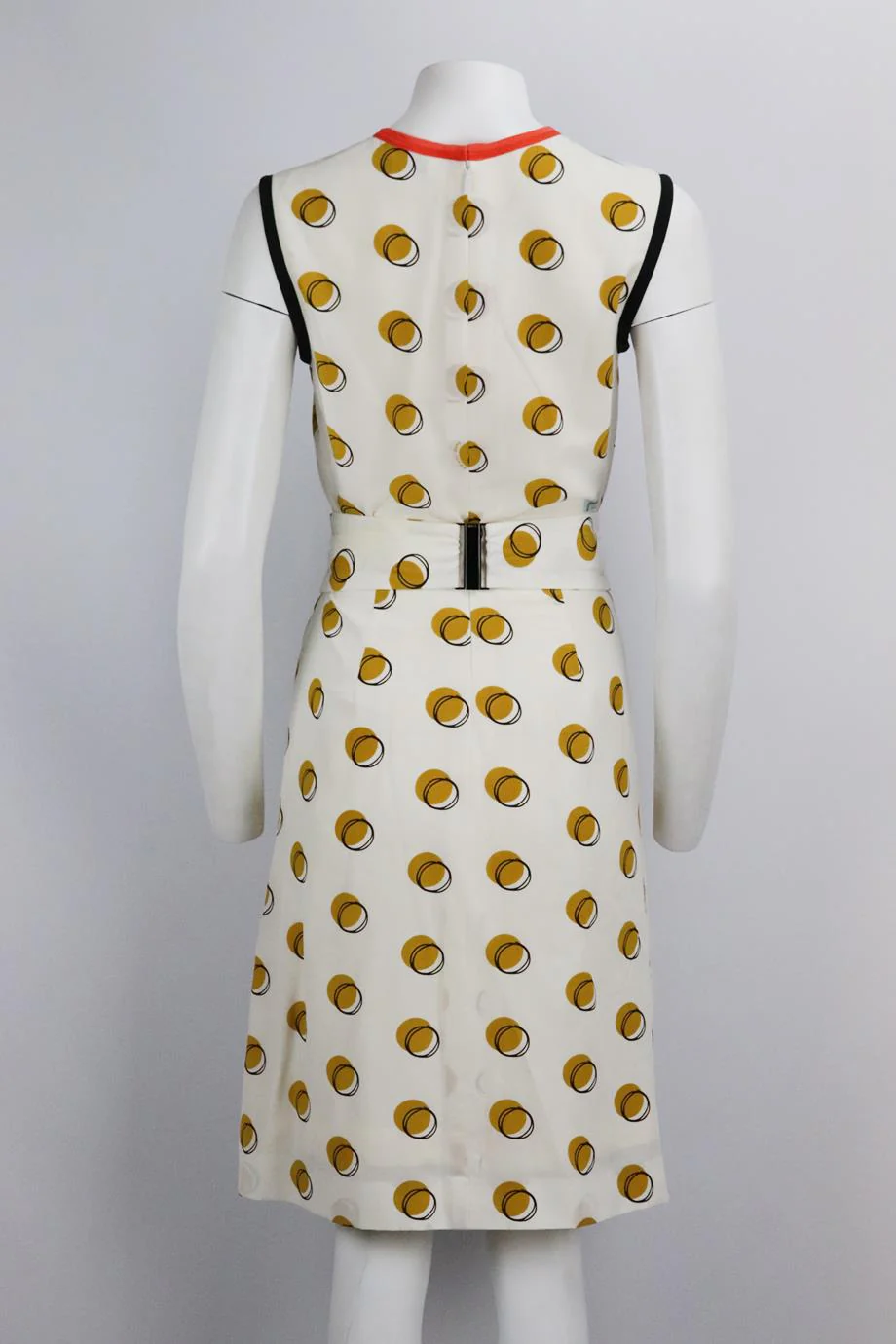FENDI BELTED PRINTED SILK DRESS IT 40 UK 8 - Image 4