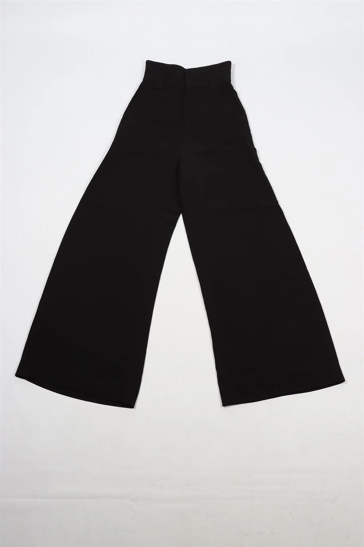 FENDI BLACK CREPE WIDE LEG PANTS IT 38 UK 6 - Image 2