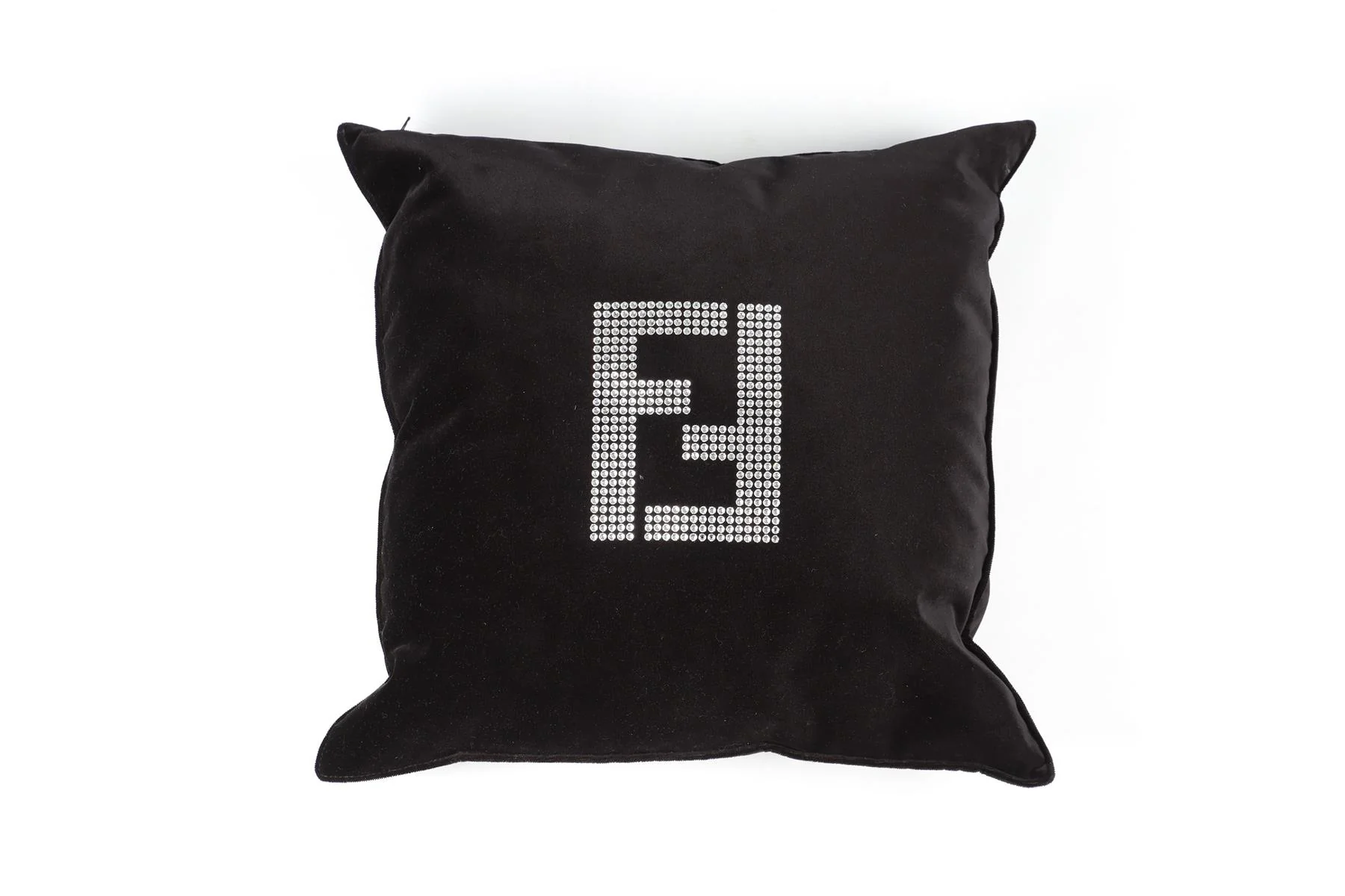 FENDI BLACK FF CRYSTAL AND VELVET CUSHION - Image 2