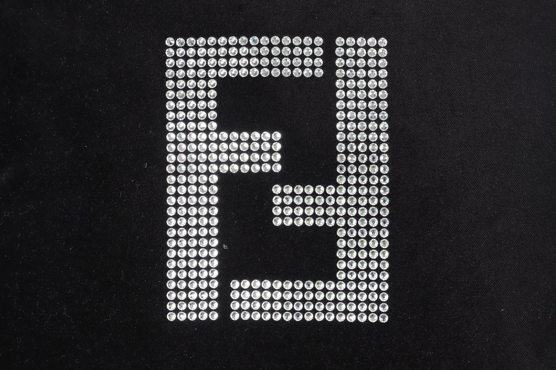 FENDI BLACK FF CRYSTAL AND VELVET CUSHION - Image 3
