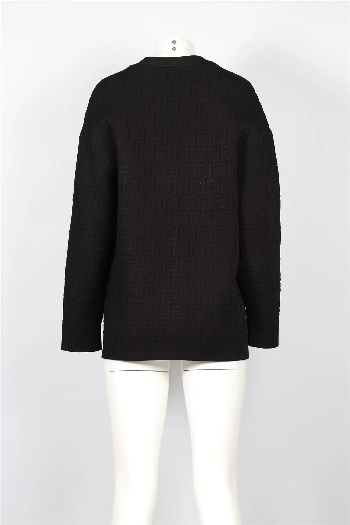 FENDI BLACK FF KNIT CARDIGAN IT 40 UK 8 - Image 4
