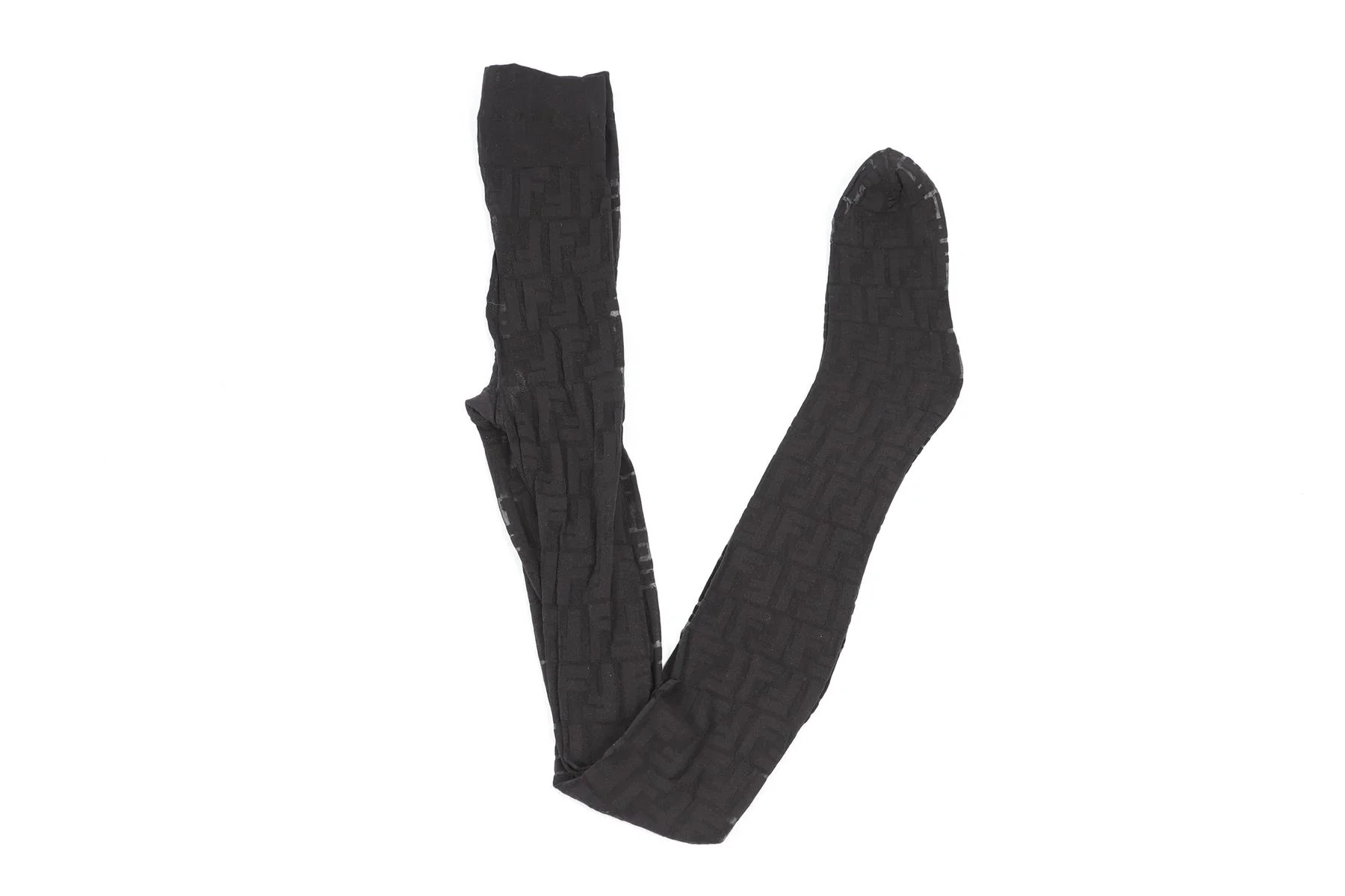 FENDI BLACK FF TIGHTS UK 10 - Image 2
