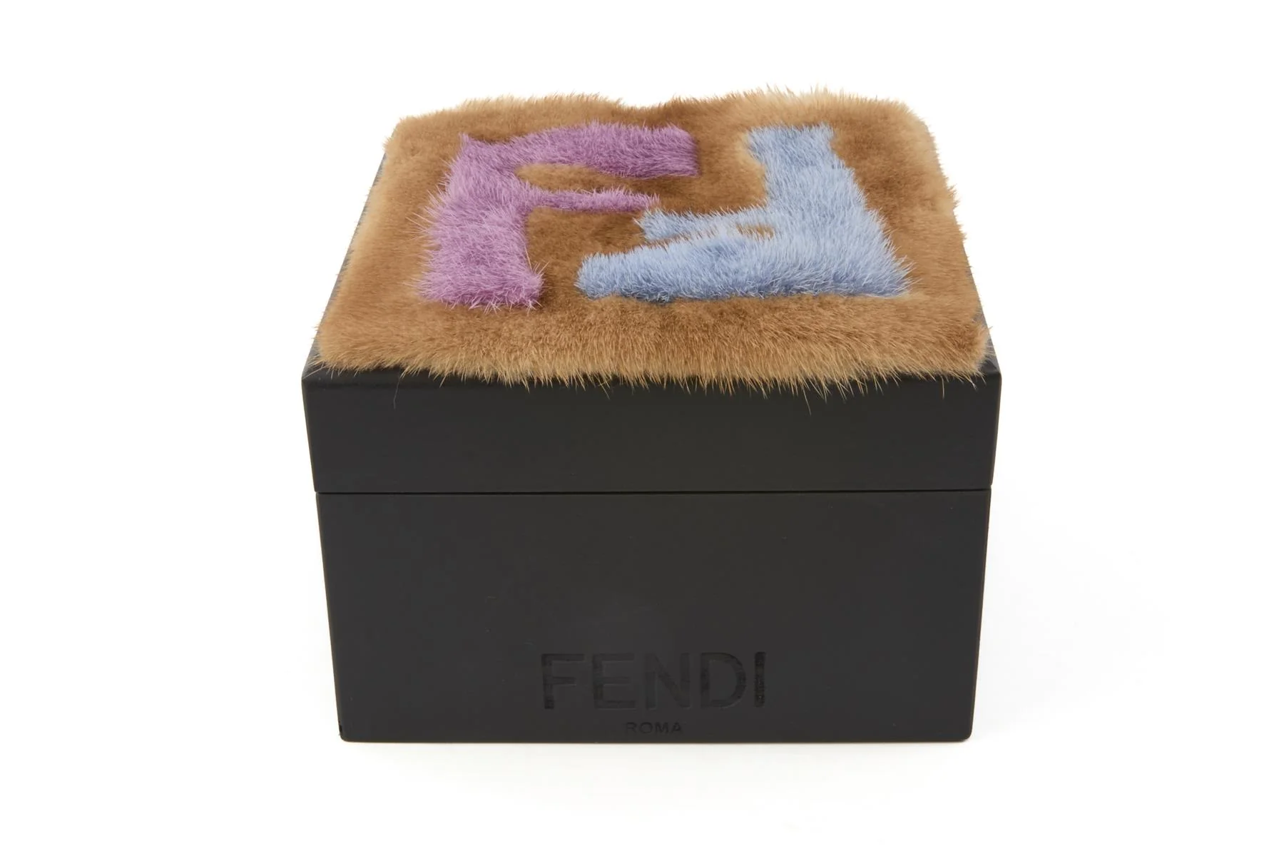 FENDI BLACK MINK FUR TRINKET BOX - Image 2