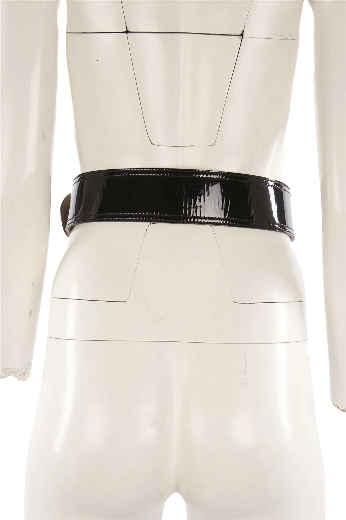 FENDI BLACK PATENT LEATHER WAIST BELT 75CM - Image 11