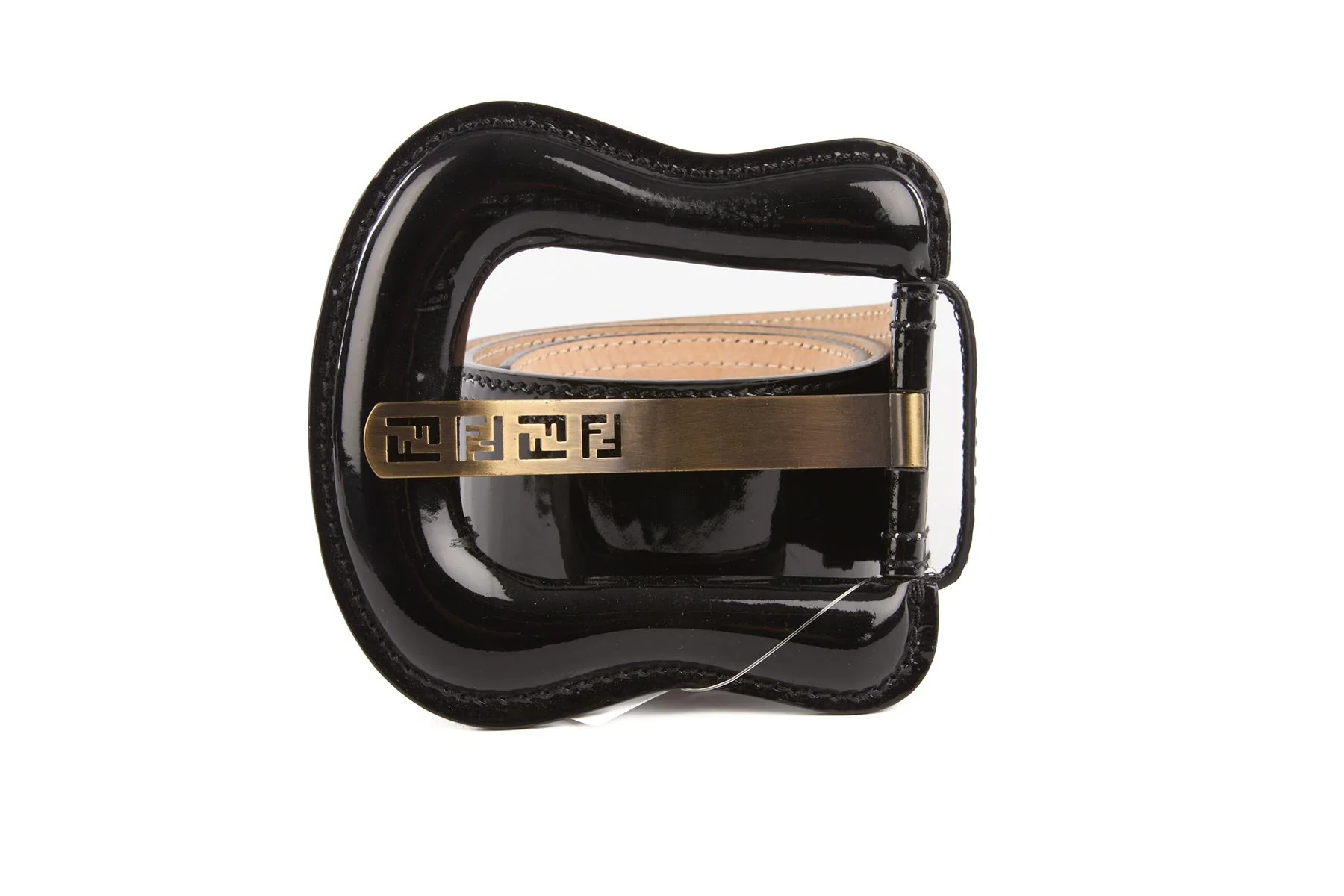FENDI BLACK PATENT LEATHER WAIST BELT 75CM - Image 2