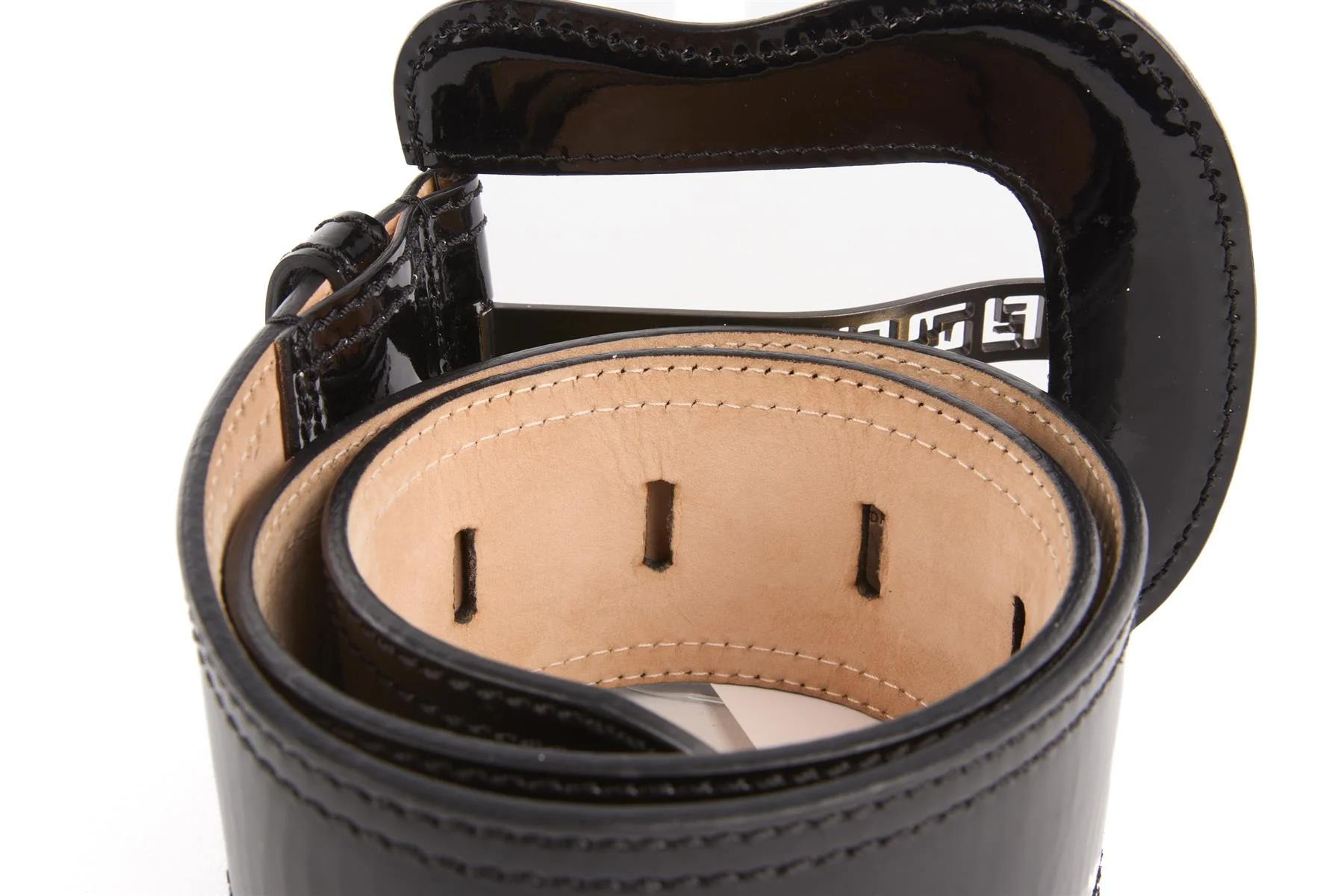 FENDI BLACK PATENT LEATHER WAIST BELT 75CM - Image 4