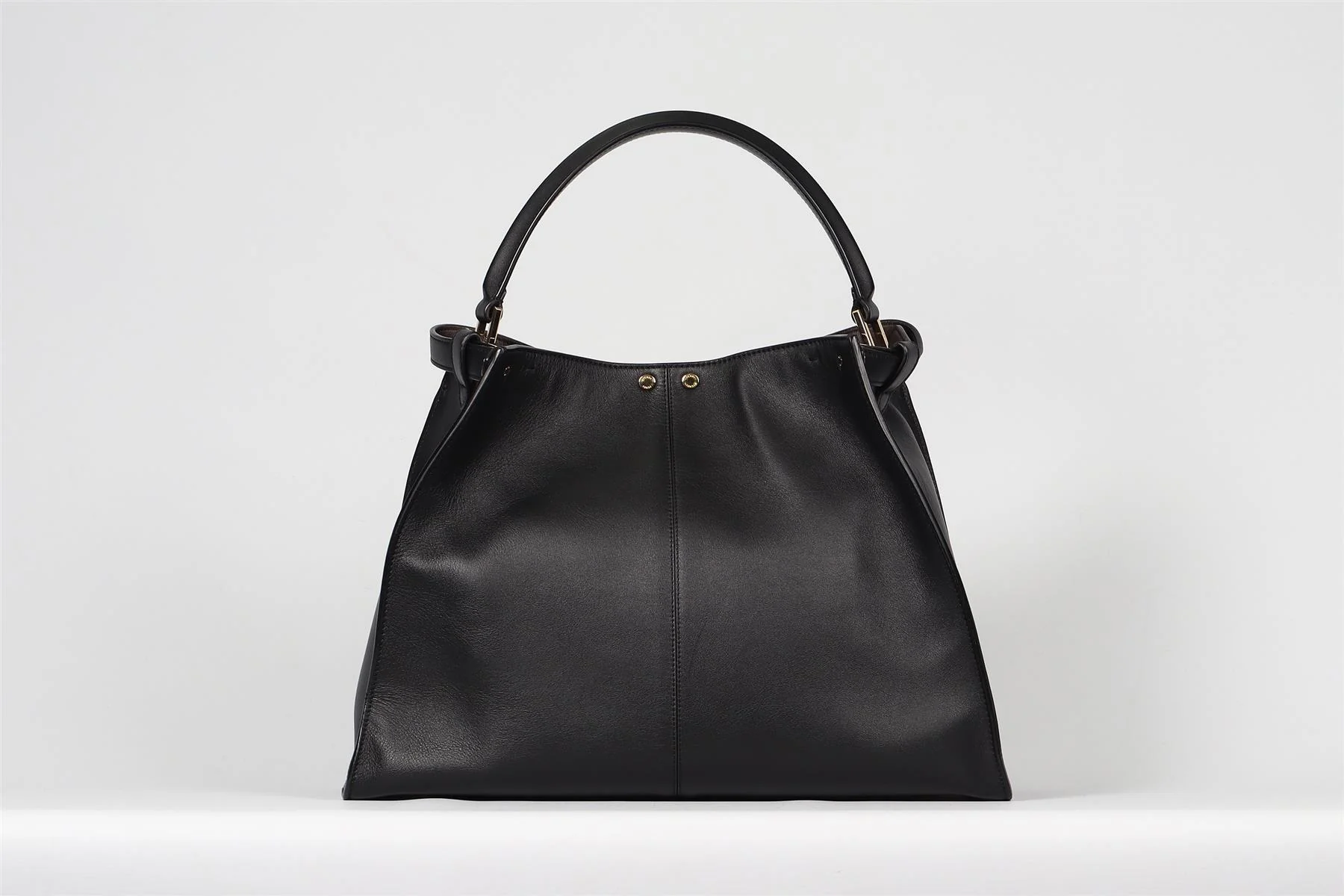 FENDI BLACK PEEKABOO X-LITE LEATHER TOTE BAG - Image 4