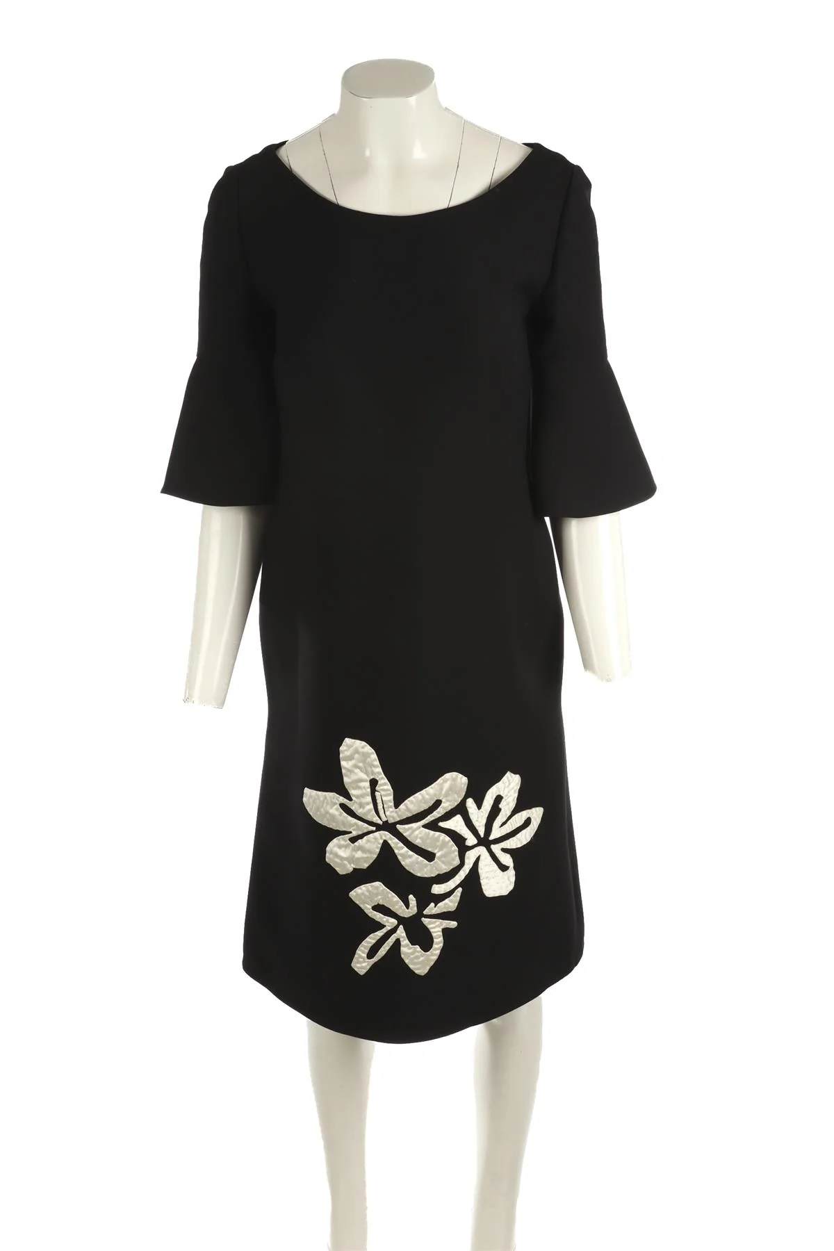FENDI BLACK WOOL MIDI DRESS IT 42 UK 10 - Image 2