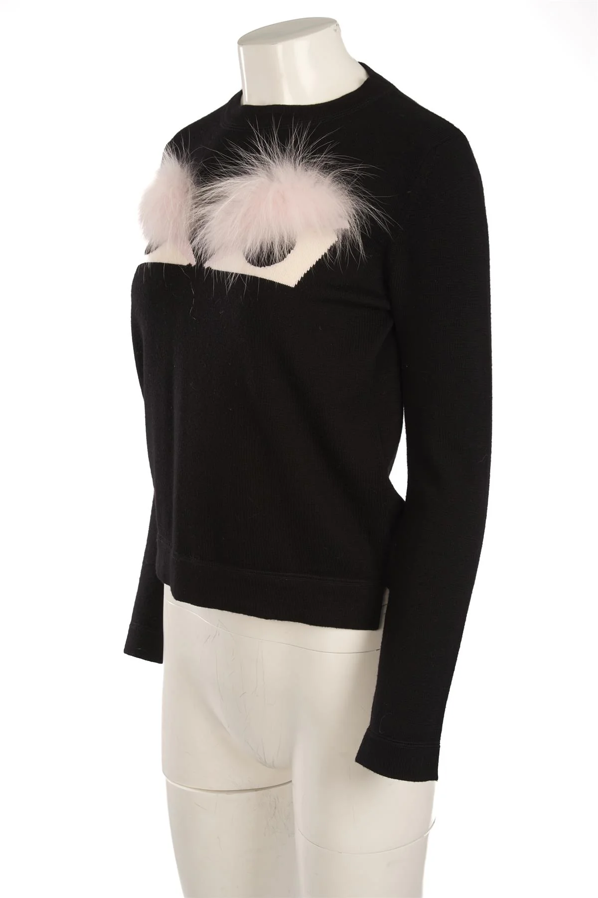 FENDI BLACK WOOL SWEATER IT 40 UK 8 - Image 3