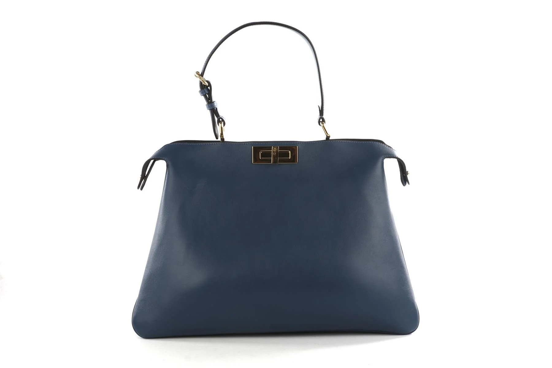 FENDI BLUE PEEKABOO SOFT LARGE LEATHER TOTE BAG - Image 2