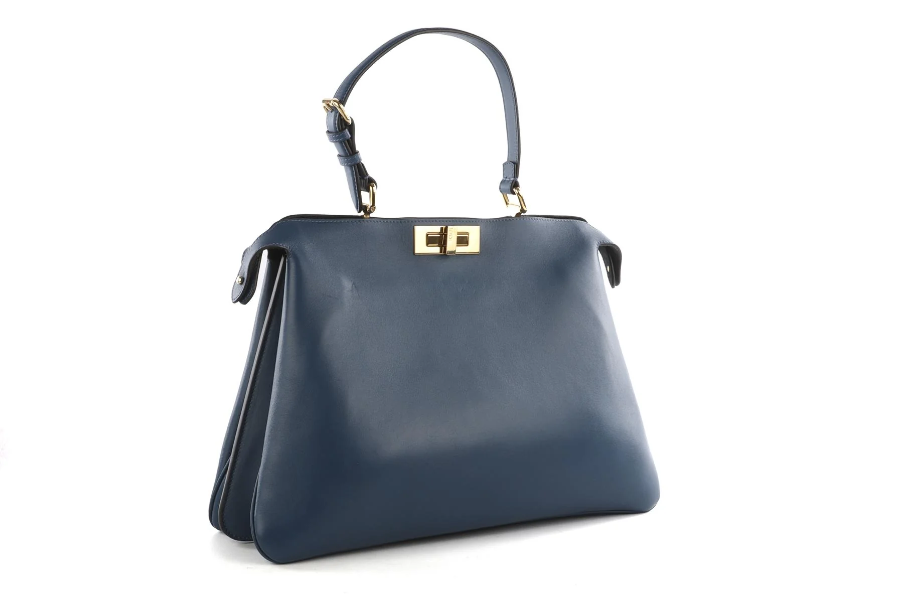 FENDI BLUE PEEKABOO SOFT LARGE LEATHER TOTE BAG - Image 3