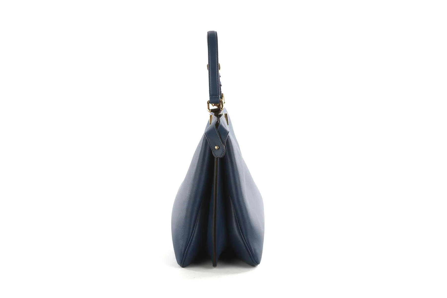 FENDI BLUE PEEKABOO SOFT LARGE LEATHER TOTE BAG - Image 5