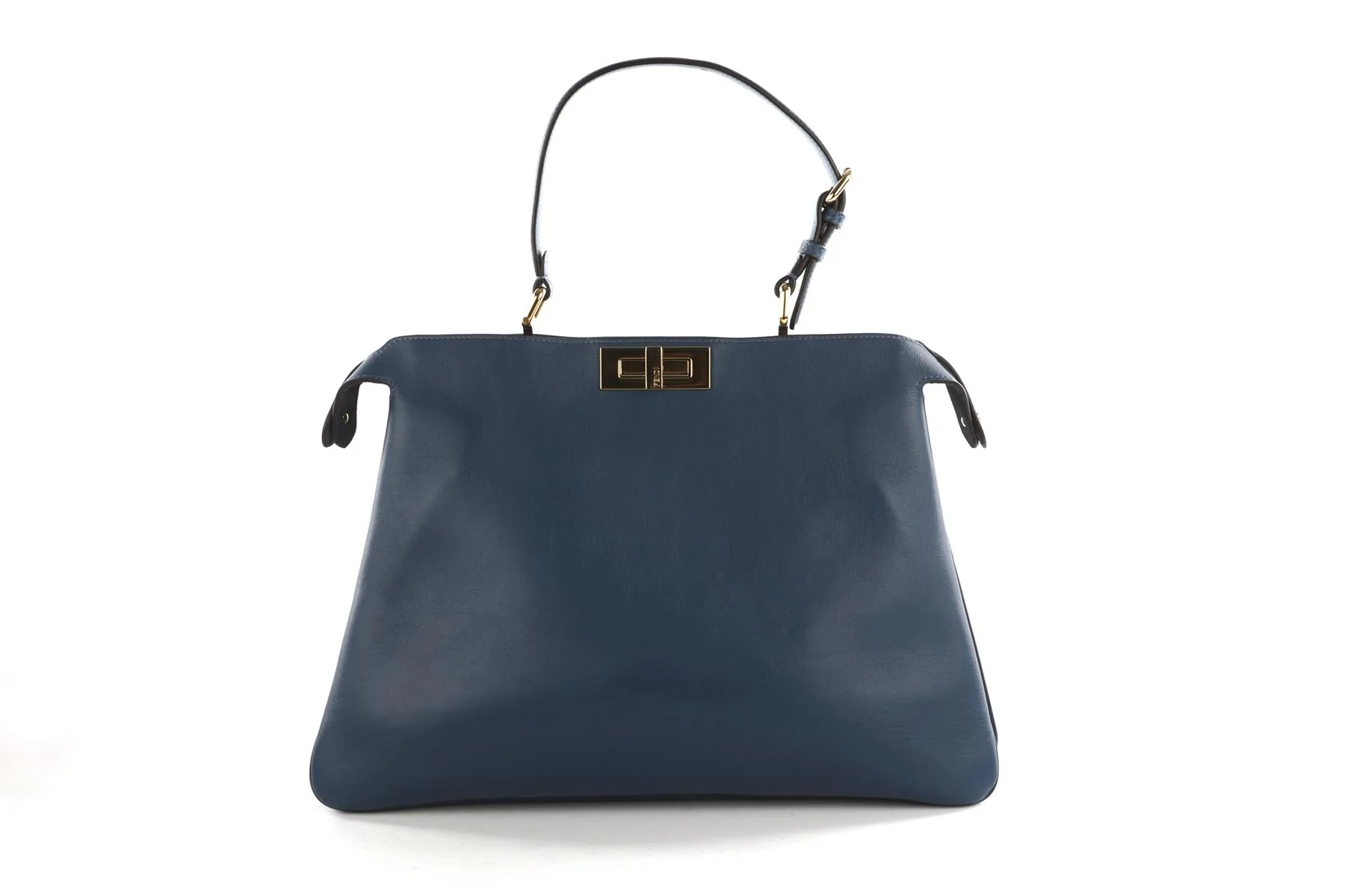 FENDI BLUE PEEKABOO SOFT LARGE LEATHER TOTE BAG - Image 6