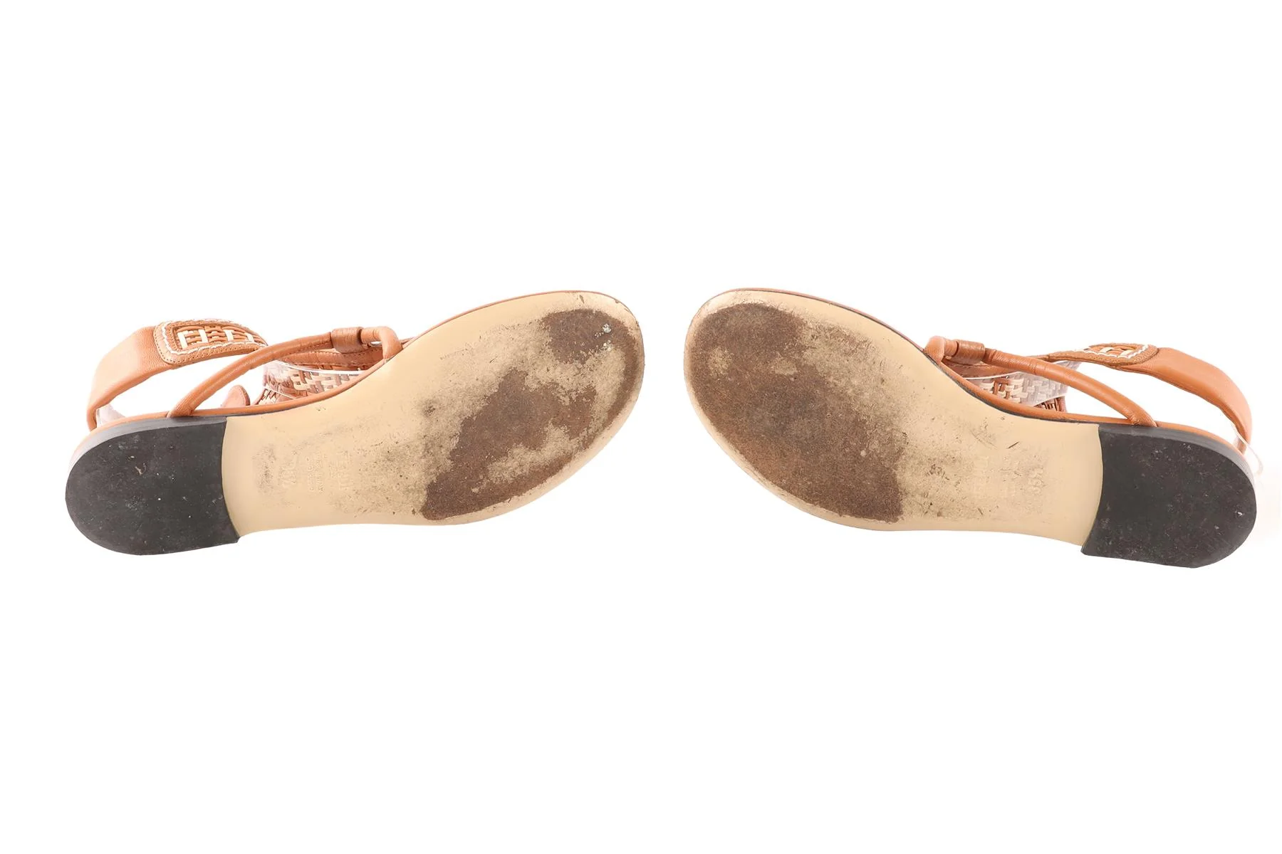 FENDI BROWN LEATHER SANDALS EU 35.5 UK 2.5 US 5.5 - Image 6