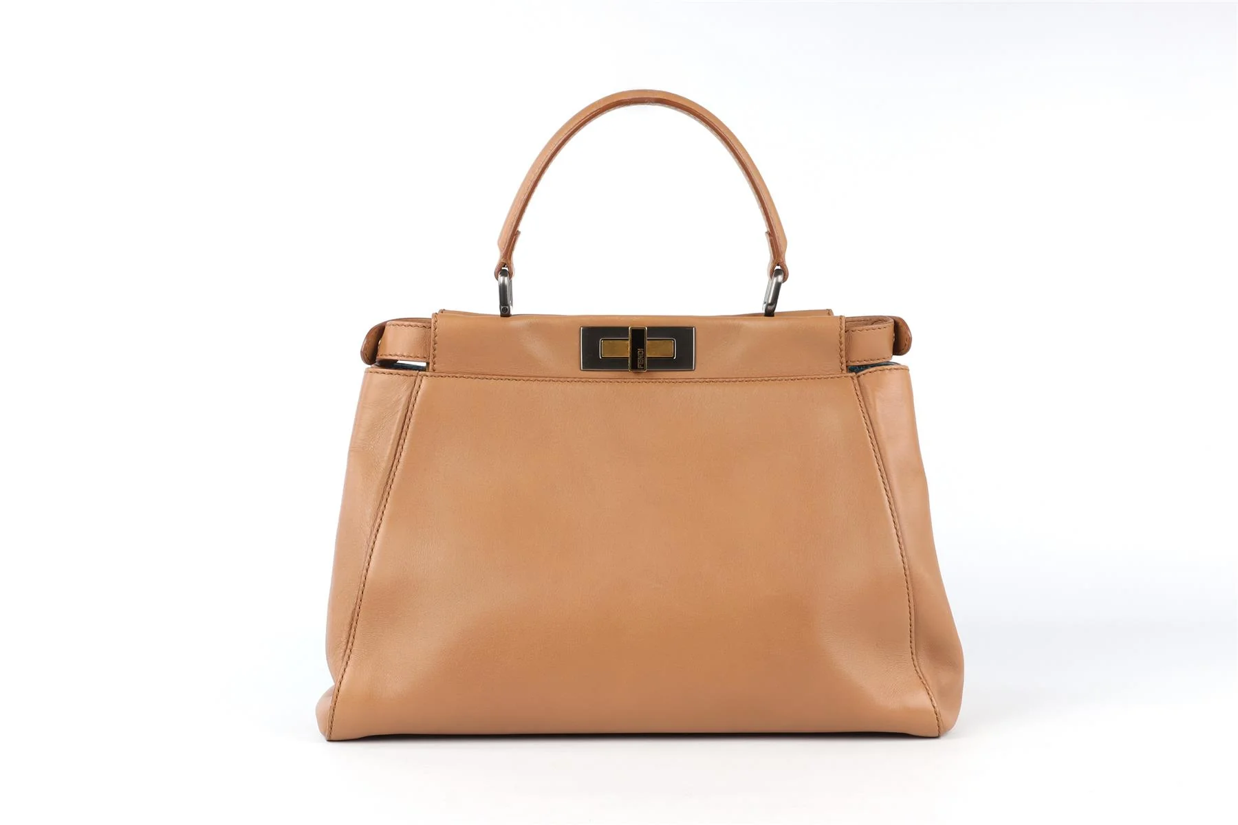 FENDI BROWN PEEKABOO MEDIUM LEATHER AND PYTHON TOTE BAG - Image 7