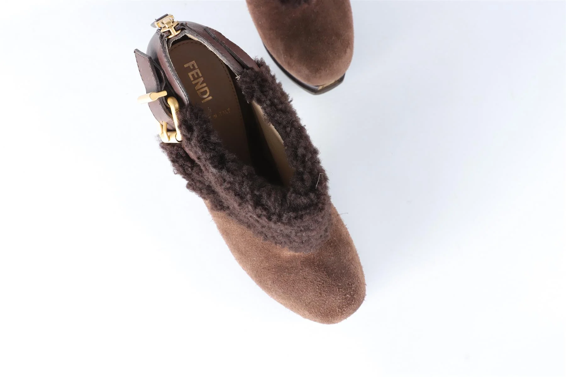 FENDI BROWN SUEDE ANKLE BOOTS EU 38 UK 5 US 8 - Image 4