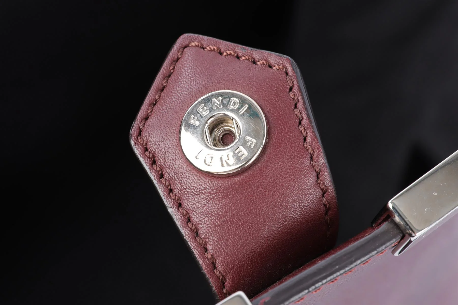 FENDI BURGUNDY 3 JOURS LARGE LEATHER TOTE BAG - Image 9