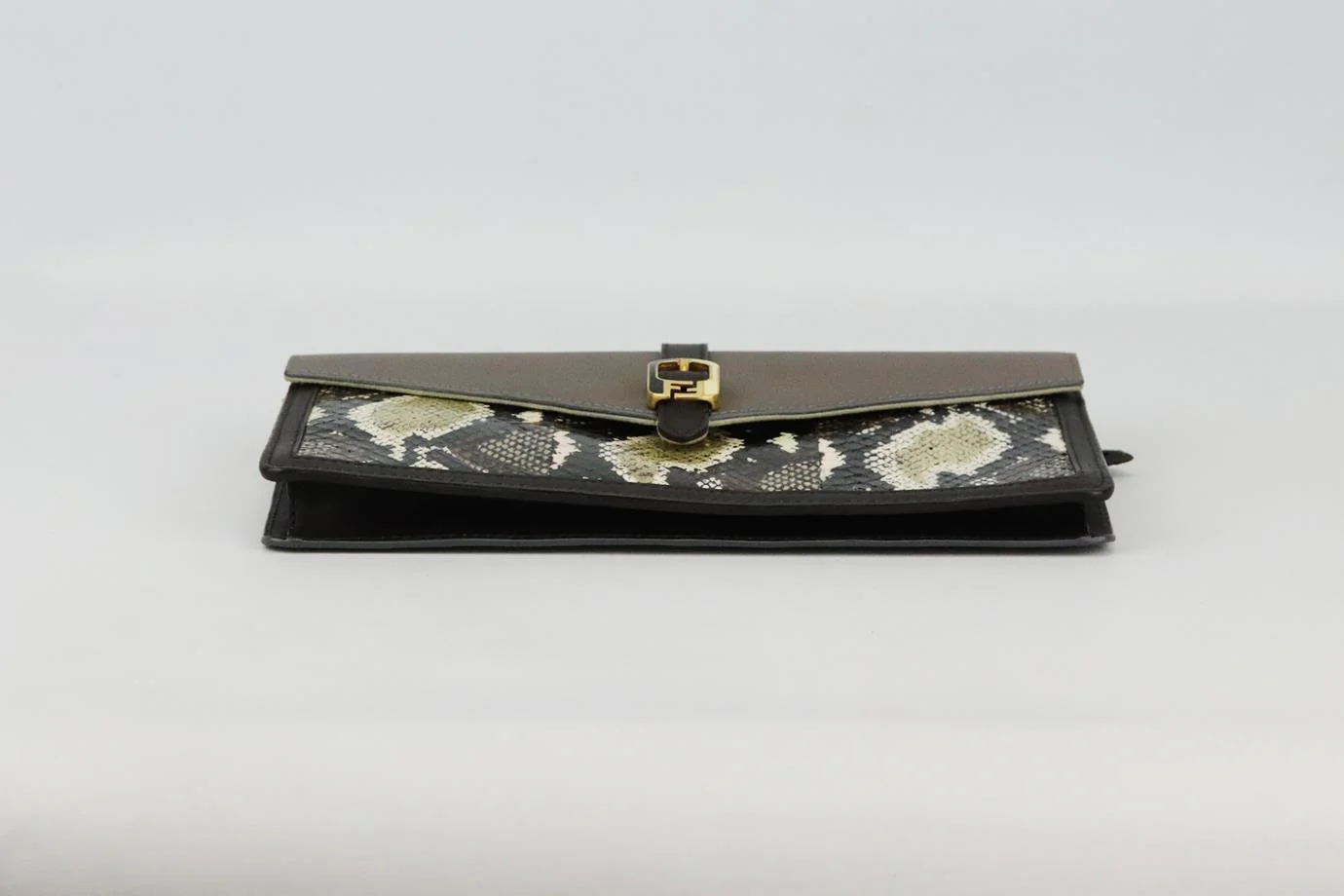 FENDI BUSTINA PYTHON AND LEATHER CLUTCH - Image 6